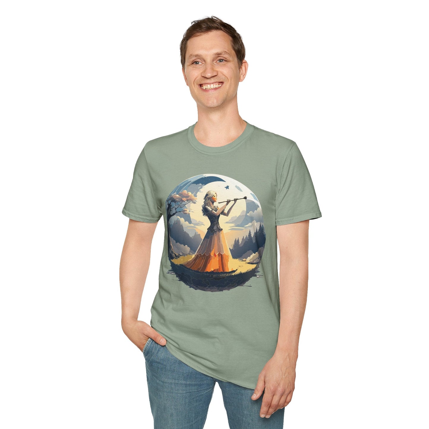 Unisex Softstyle Graphic T Shirt 100 Percent Ring Spun Cotton Art Design Tee For Women