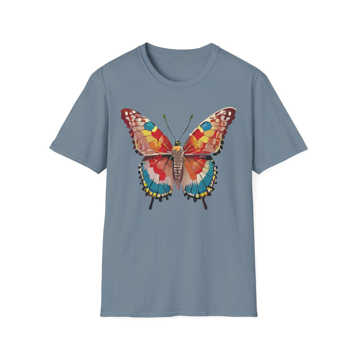 Colorful Butterfly T-Shirt – Nature Lover Gift Graphic Tee Unisex 100 Cotton Gildan T-Shirt