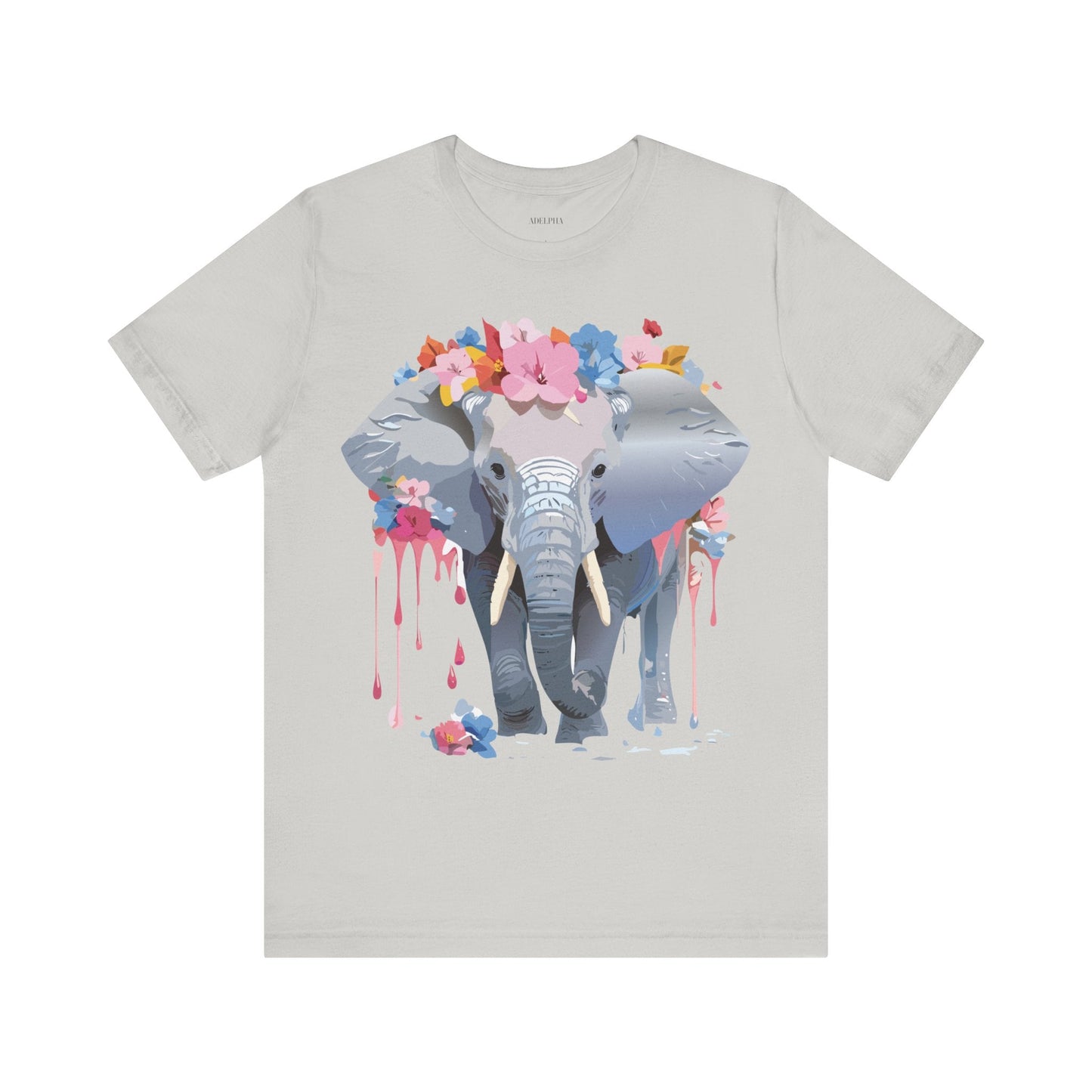 Elephant Graphic Tee Unisex Short Sleeve Jersey With Vintage Inspired Adelpha Artwork