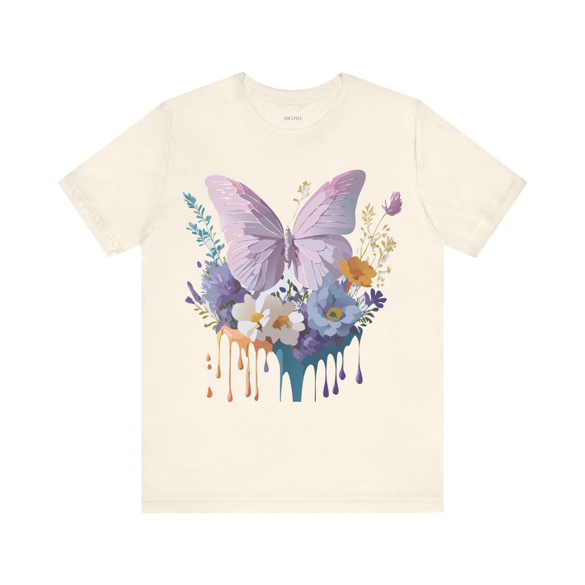 Butterfly Graphic Unisex Cotton Bella+Canvas Tee with Art Design n18