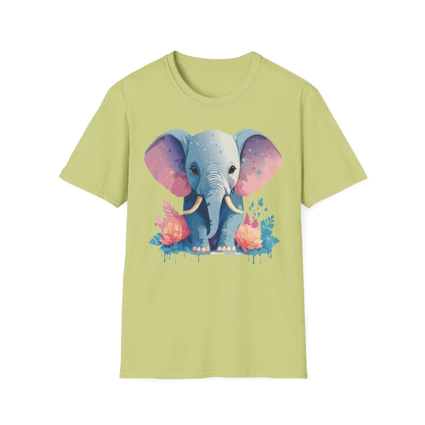 Elephant T Shirt For Adults Unisex Gildan Softstyle 64000 100 Percent Ring Spun Cotton Tee