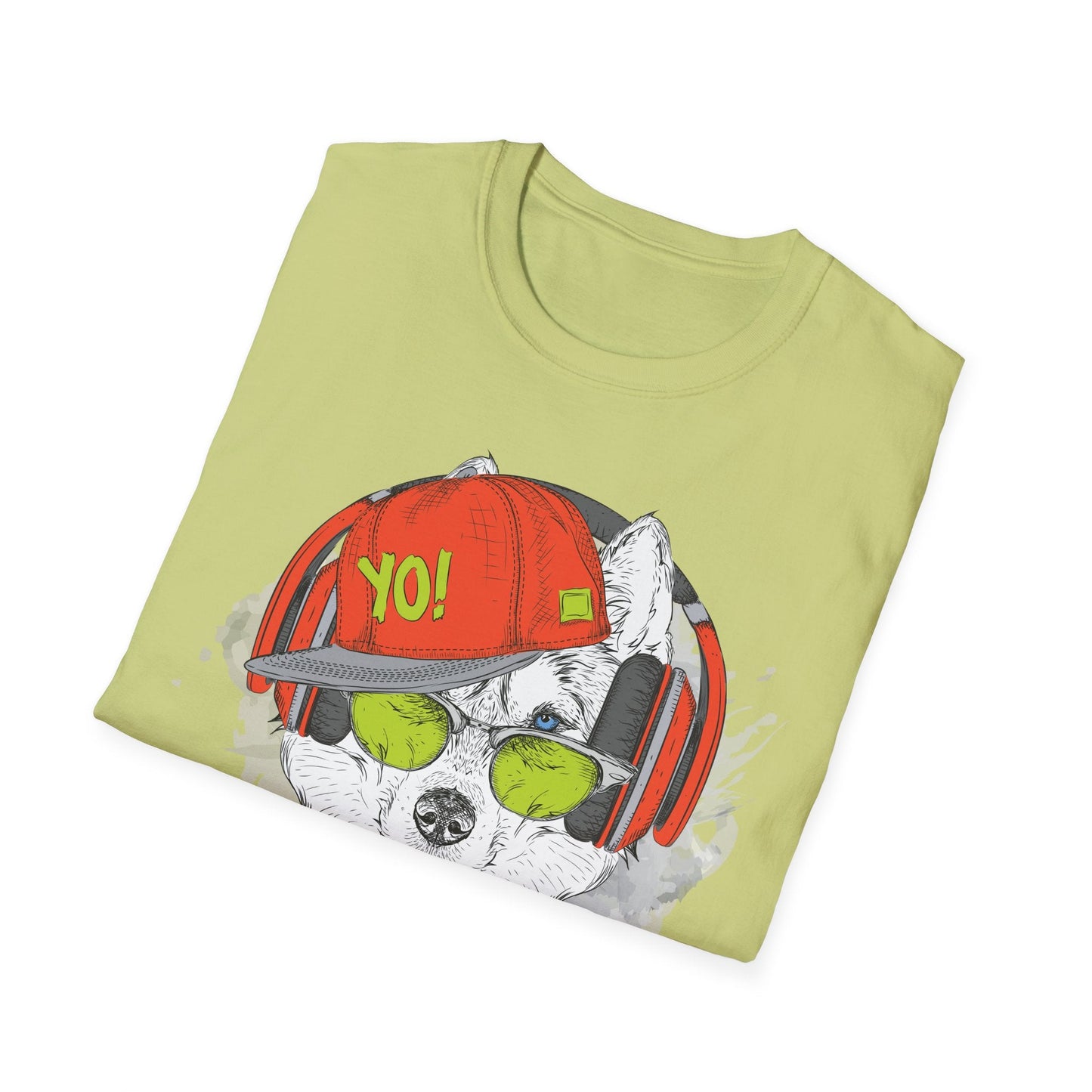 Unisex Music Animals Short Sleeve T Shirt With Headphones For Music Lovers Gildan 64000