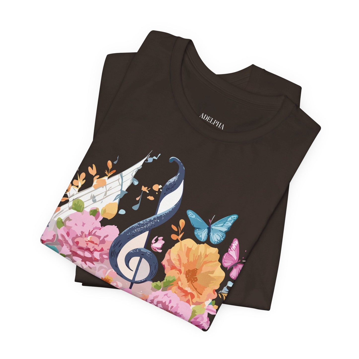 Music Graphic Unisex 100 Cotton Vintage Art with Musical Elements Tee 125