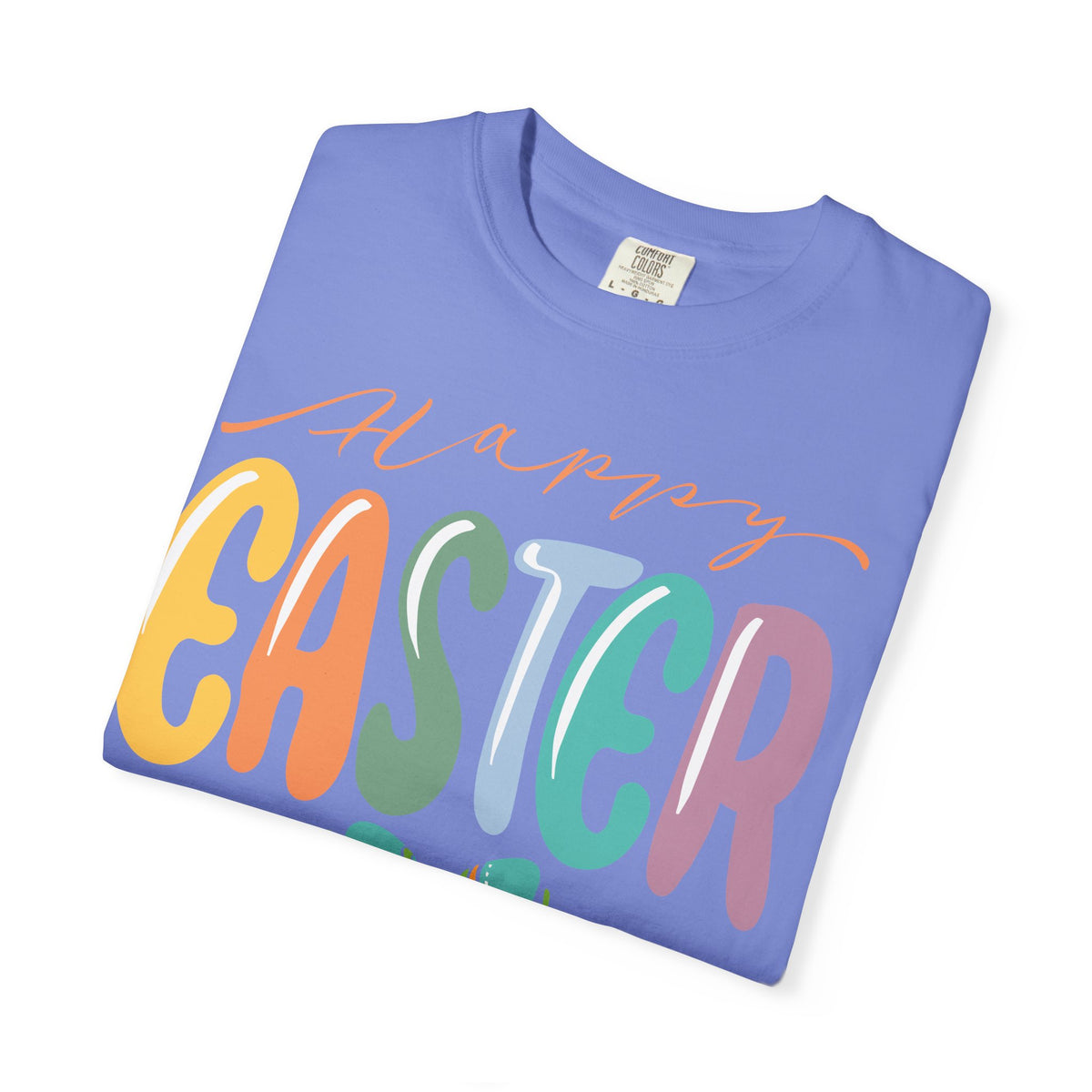Happy Easter T-Shirt, Tee Shirt with Easter Signature, T Shirt with Easter Prints, Tee Shirt with Easter Design