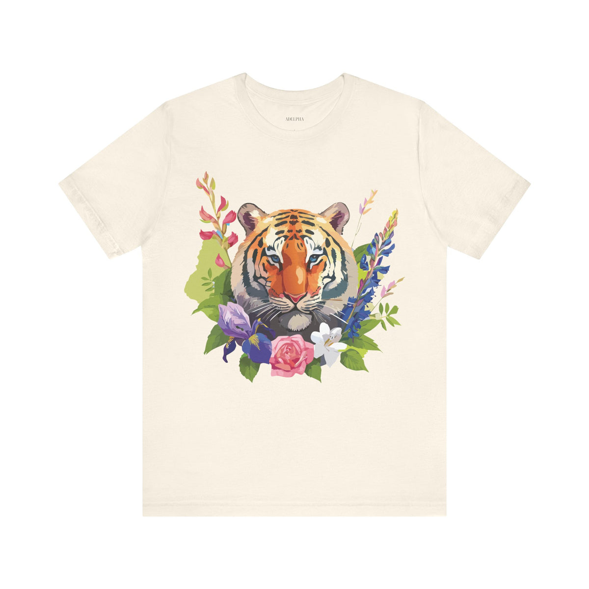 Tiger Graphic Unisex Cotton Bella+Canvas Tee with Art Animal Design d94