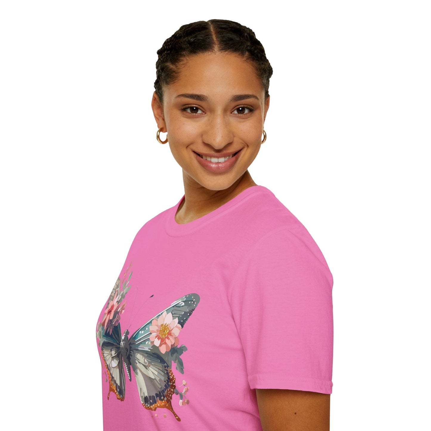 Butterfly Shirt Unisex Softstyle T Shirt Gildan 64000 Lightweight Ring Spun Cotton Monarch Design