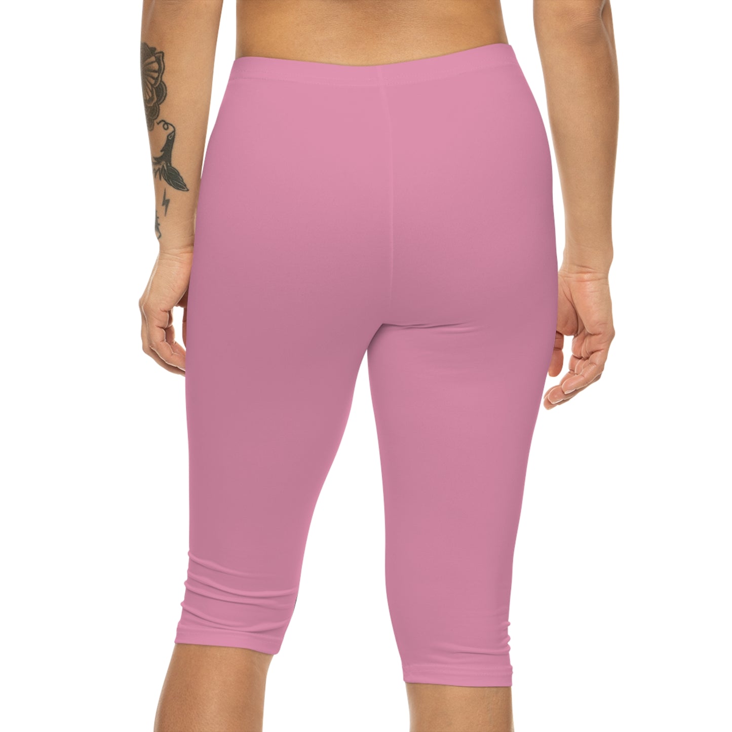 Pink Mist Color Women's Brushed Suede Poly Span Casual Capri Leggings XS-2XL