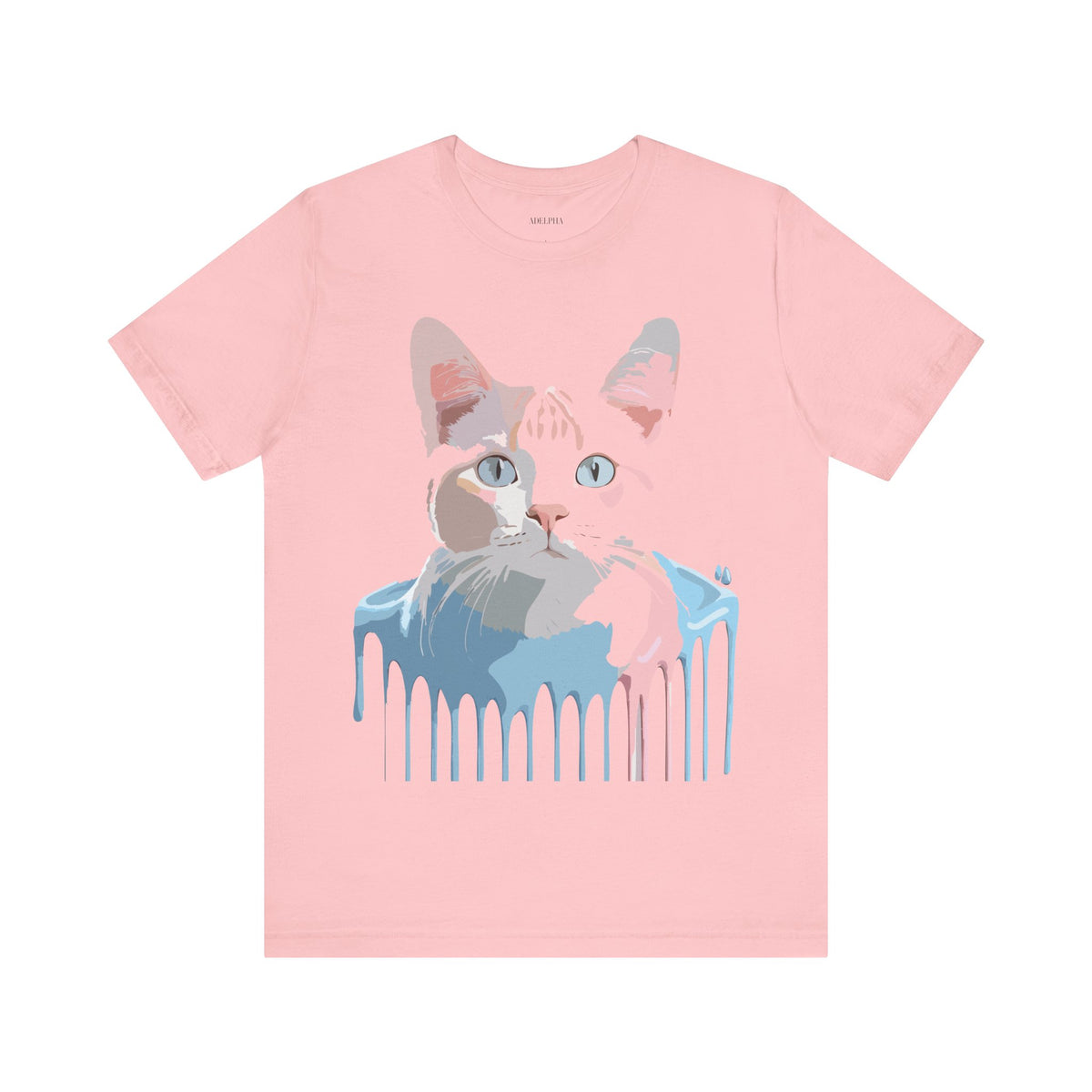 Cat Graphic Unisex Cotton Bella+Canvas Tee with Art Animal Design d04
