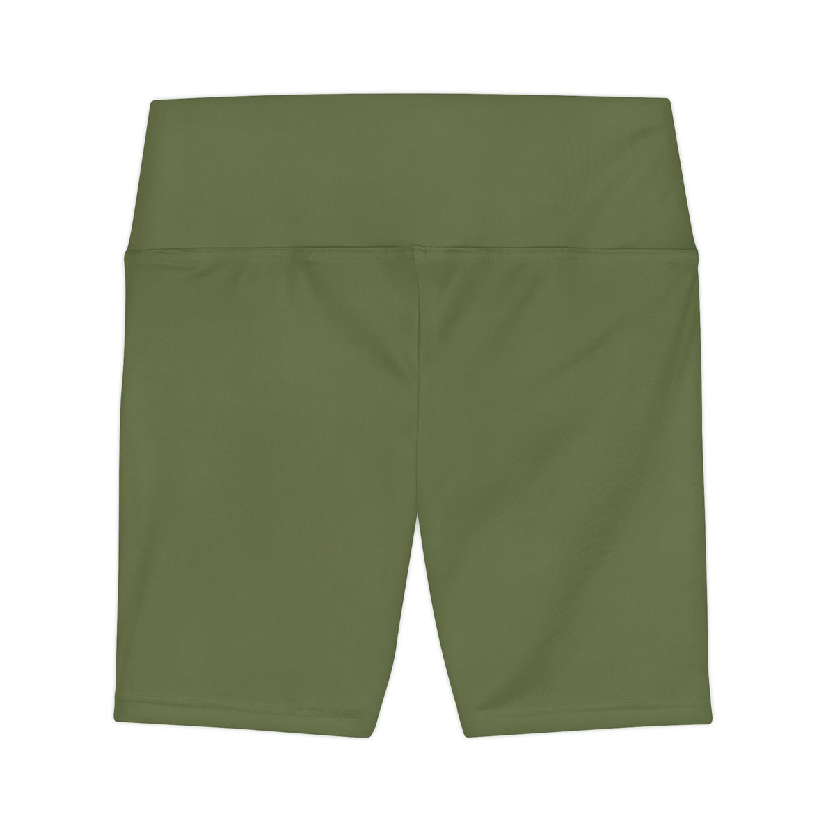 Moss Olive High-Waist Women's Workout Shorts - Athletic Biker Shorts