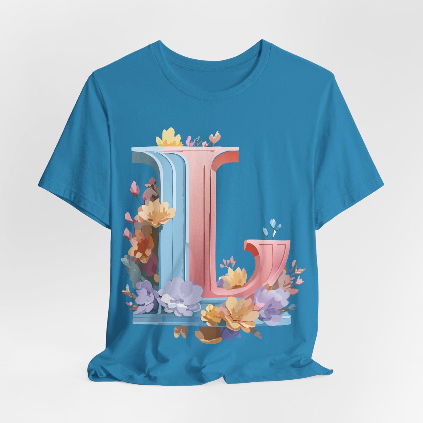 Letter L Shirt Graphic T Shirt Unisex Short Sleeve Vintage Inspired Artwork By Adelpha