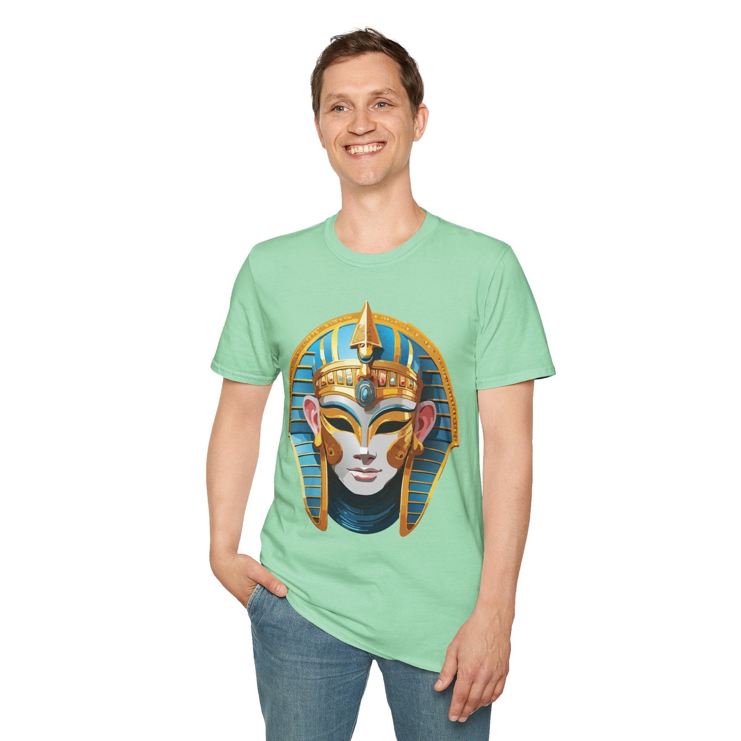 Mask Design Tee Shirt For Unisex Comfort Gildan Softstyle 64000 Ring Spun Cotton