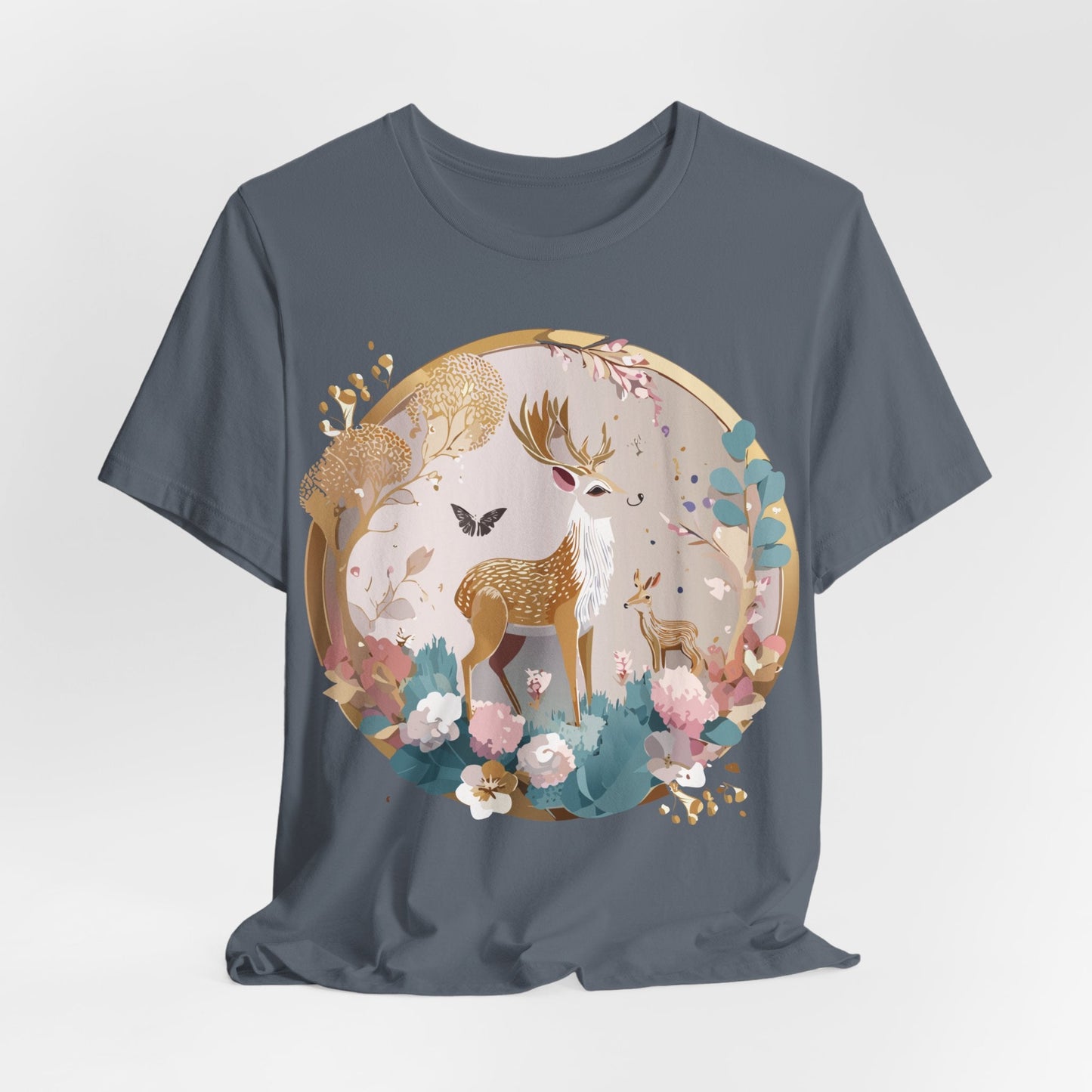 Medallion Graphic Unisex 100 Cotton Vintage Animal Medal Artwork Tee 12