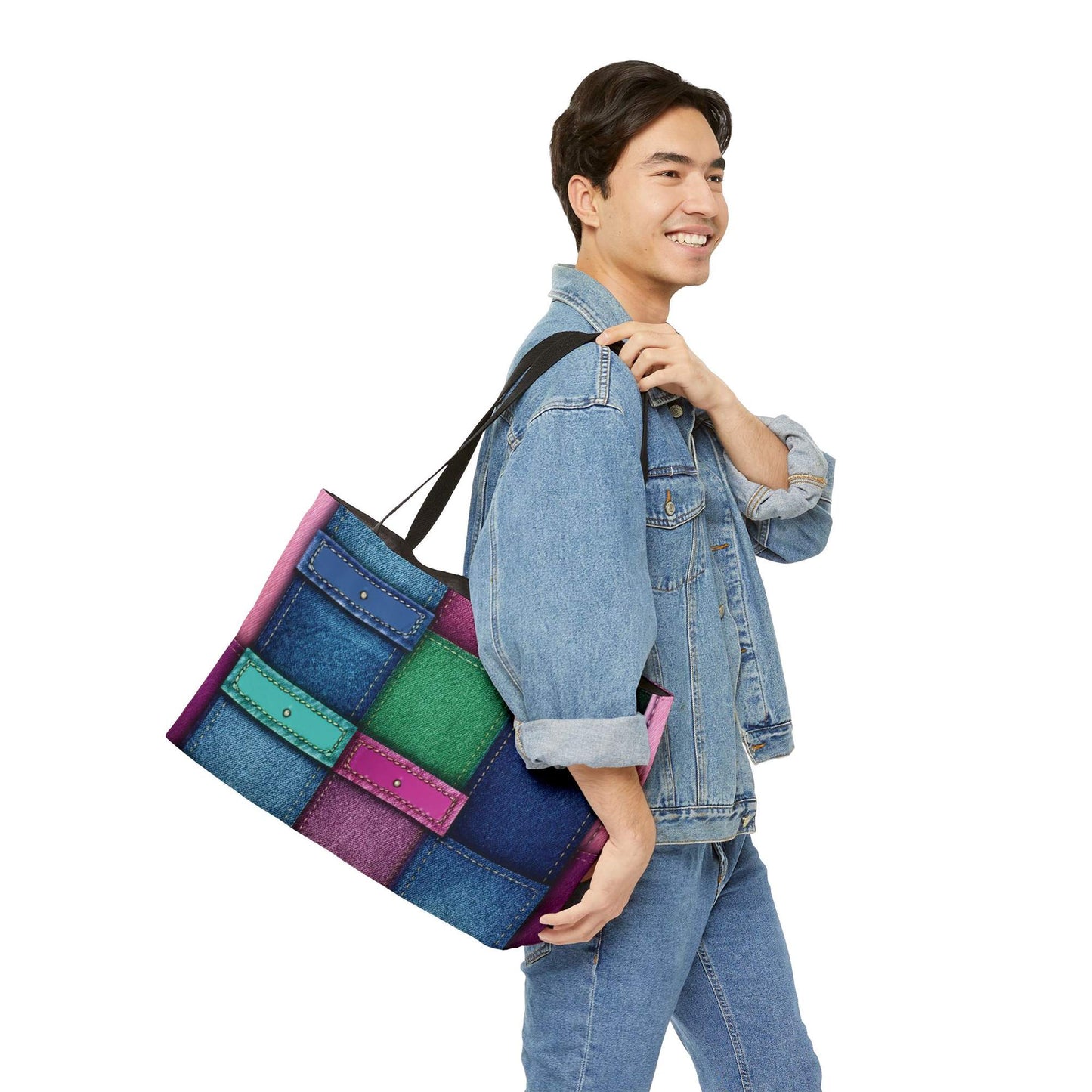Denim Color Imitation Print Unisex  Yoga Bag  Spun Polyester 24x13 Canvas Gym Bag 30-2