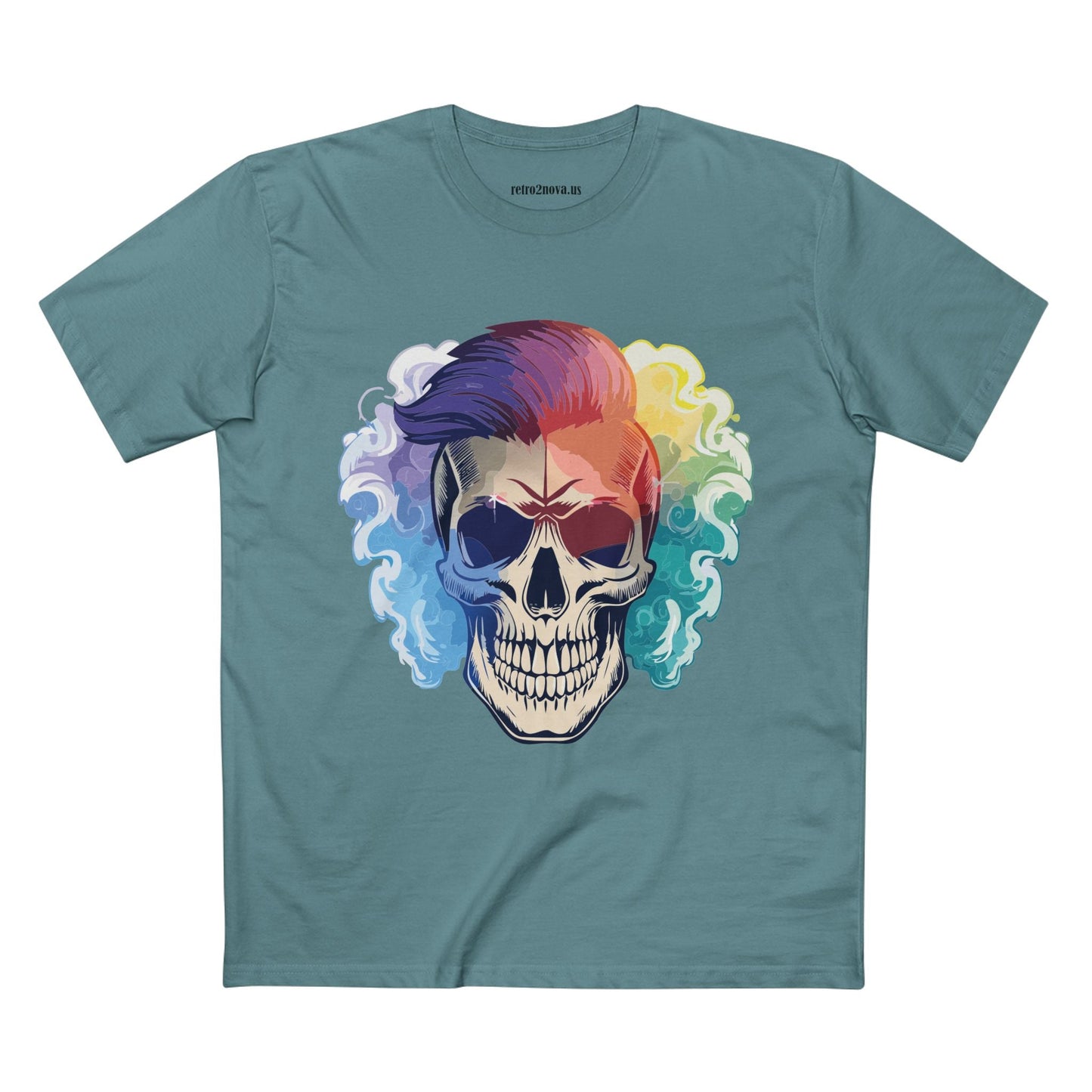 Retro2Nova Skull Shirt Unisex Premium Cotton Tee With Original Art Design Skeleton Graphic