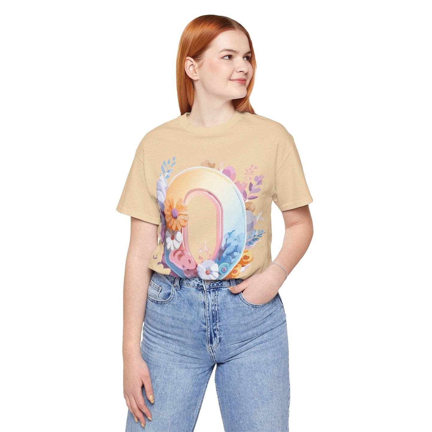 Letter O Graphic Tee Unisex Shirt Adelpha Vintage Inspired Art Design Short Sleeve