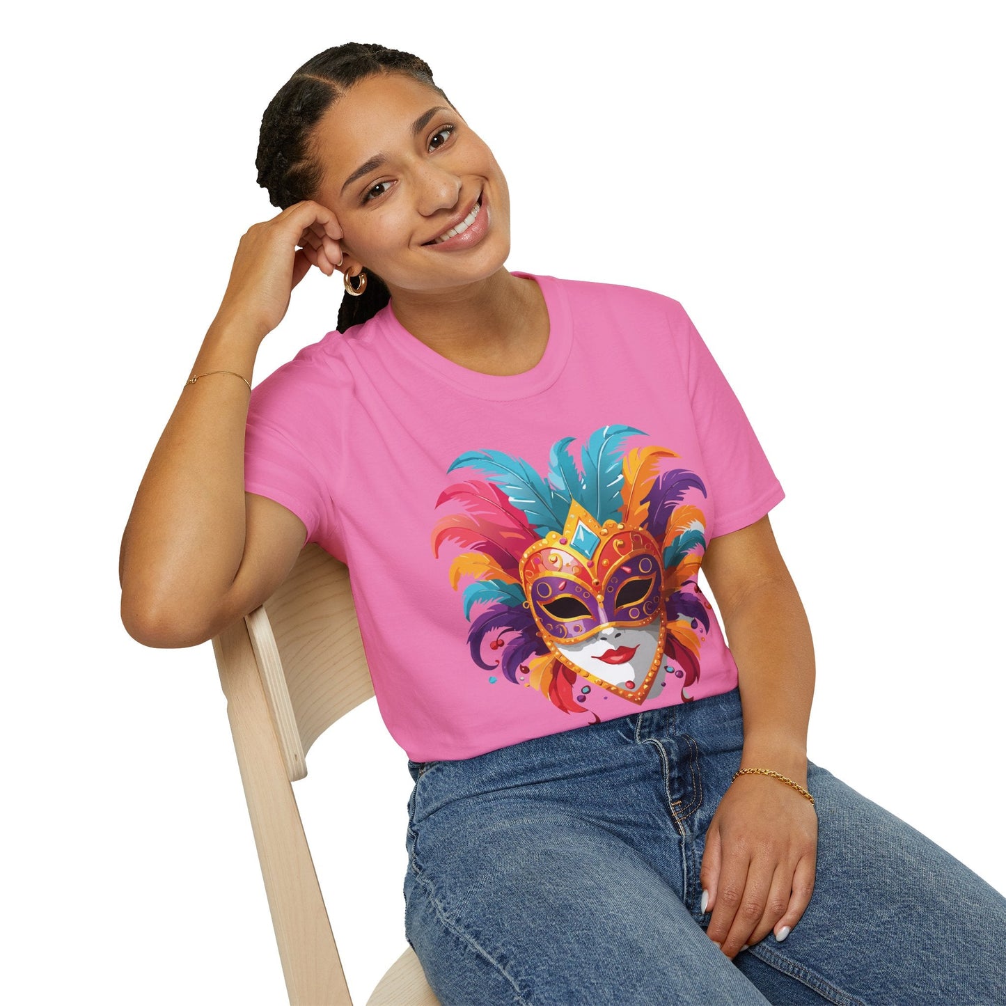 Mask Graphic Unisex Cotton Masquerade Design Artwork Tee 27