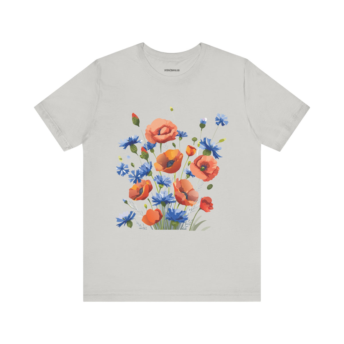 Floral Graphic Unisex Cotton Bella+Canvas Tee with Flowers Design ab8