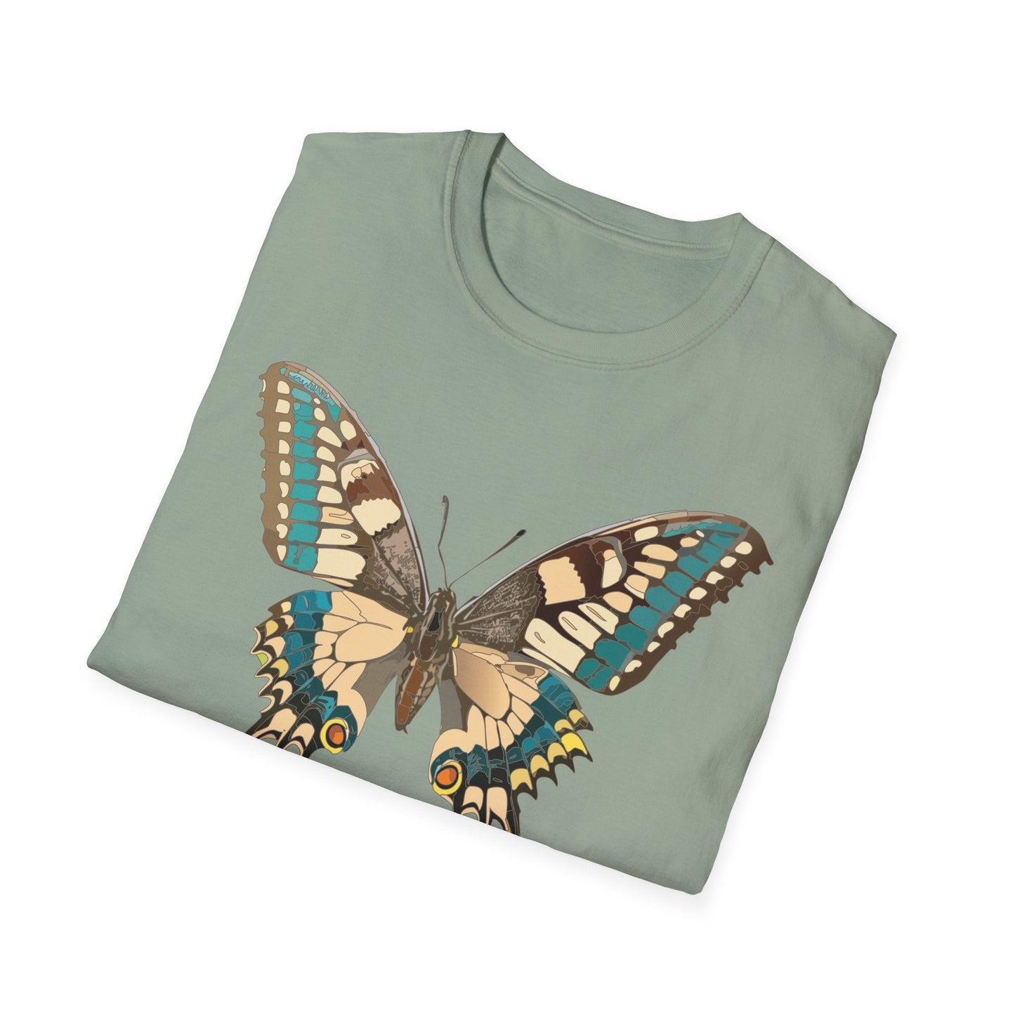Unisex Butterfly T Shirt Softstyle 64000 Ring Spun Cotton Lightweight Tee Breathable Everyday Comfort