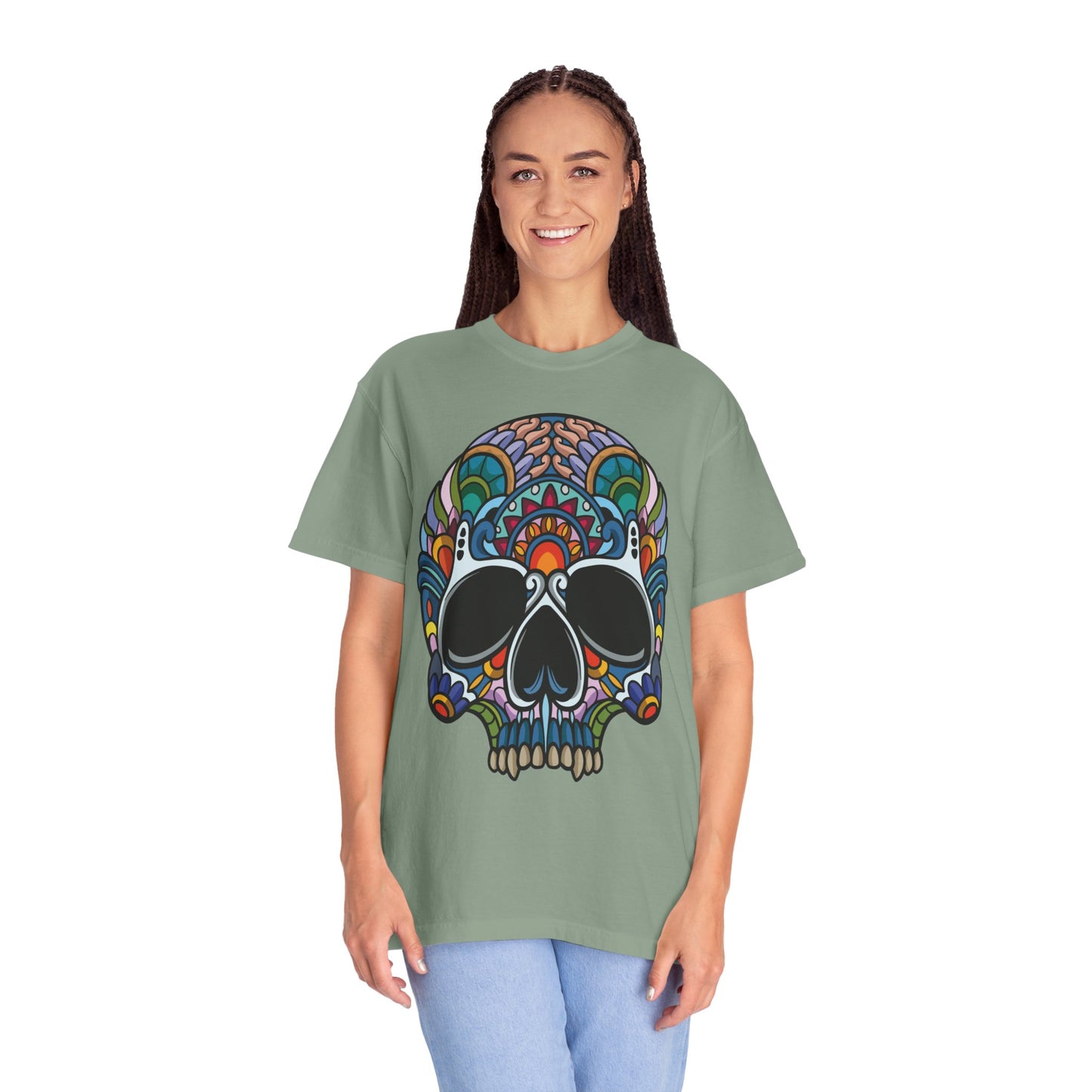 Unisex Cotton Tee Shirt with Skull