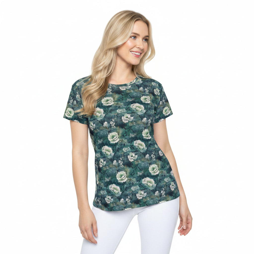 Women Poly Shirt with Floral Print F352