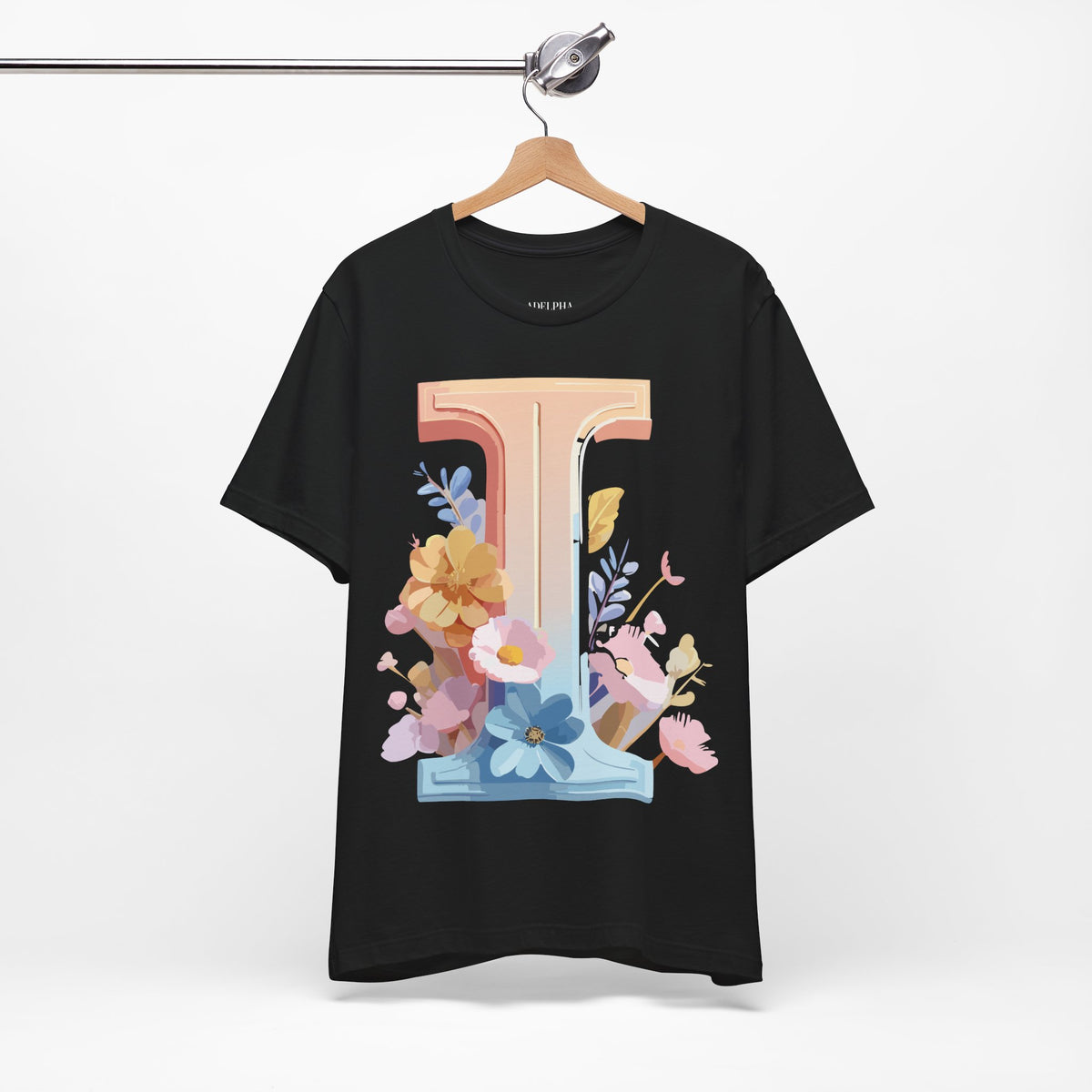 Letter I Graphic Unisex Cotton Bella+Canvas Tee with Art Letter Design