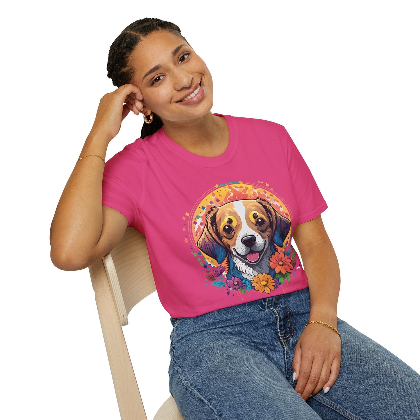 Dog Shirt Unisex Animal Tee Gildan 64000 Softstyle Ring Spun Cotton