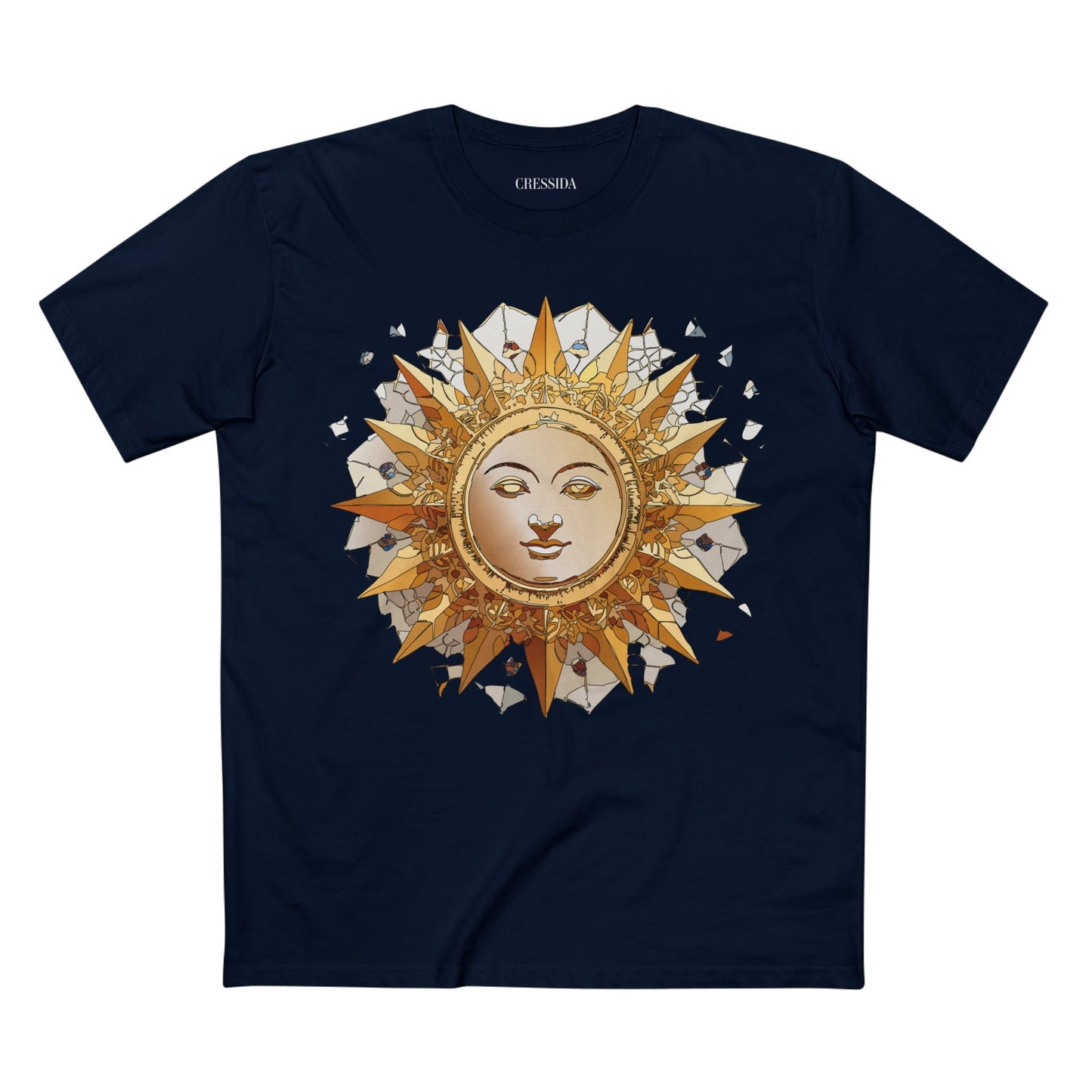 Gold Sun Graphic Unisex 100 Cotton T-Shirt with Golden Art Design 19