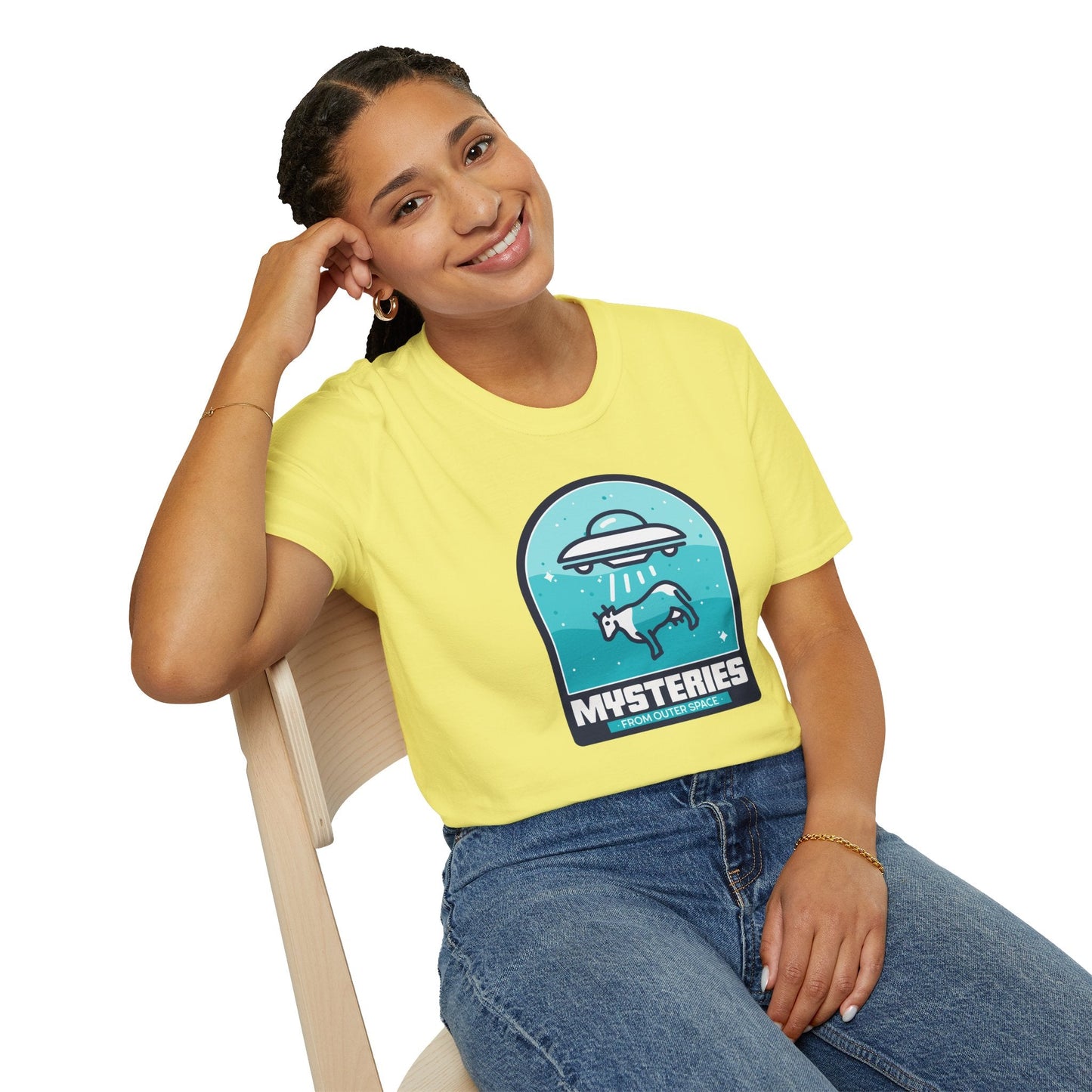 Mysteries UFO Abduction TShirt  Retro Alien Space Graphic Tee
