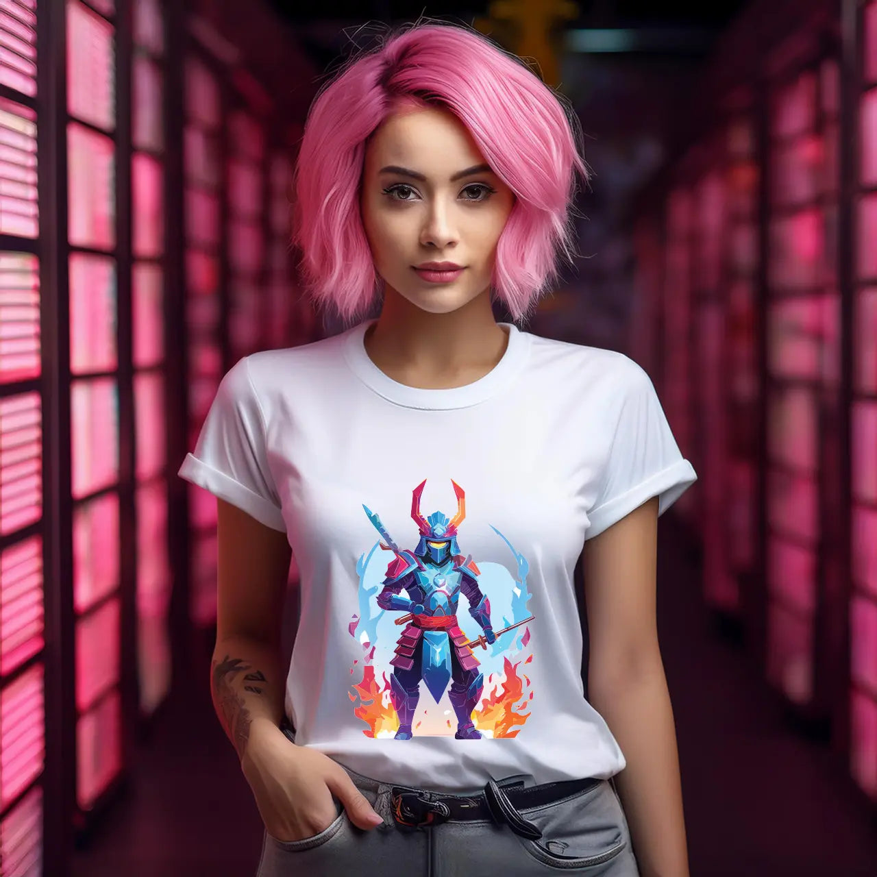 Samurai Graphic Unisex 100 Cotton Staple Tee 27