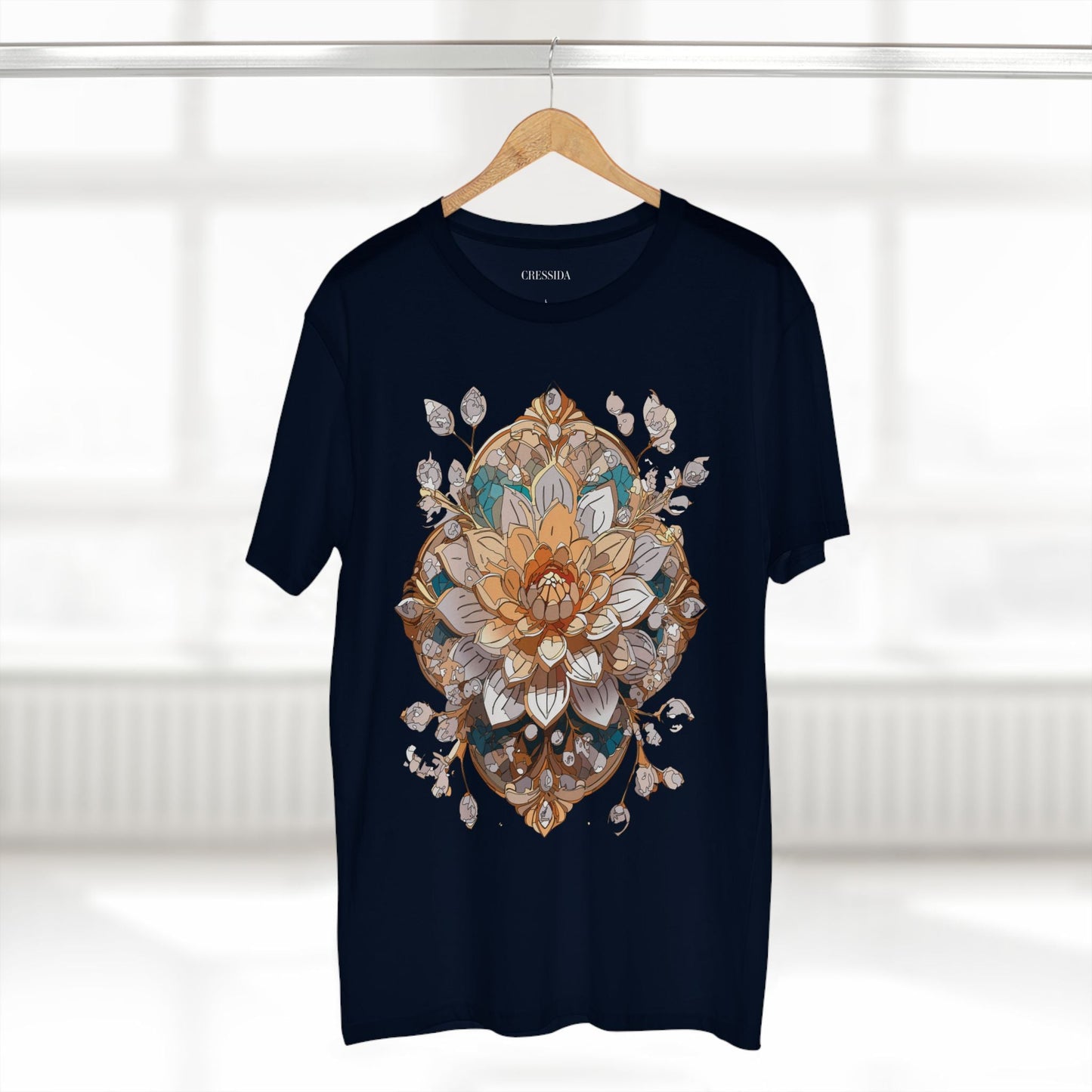 Floral Graphic T-Shirt Unisex 100 Cotton Art Design with Antique Flowers Tee 14