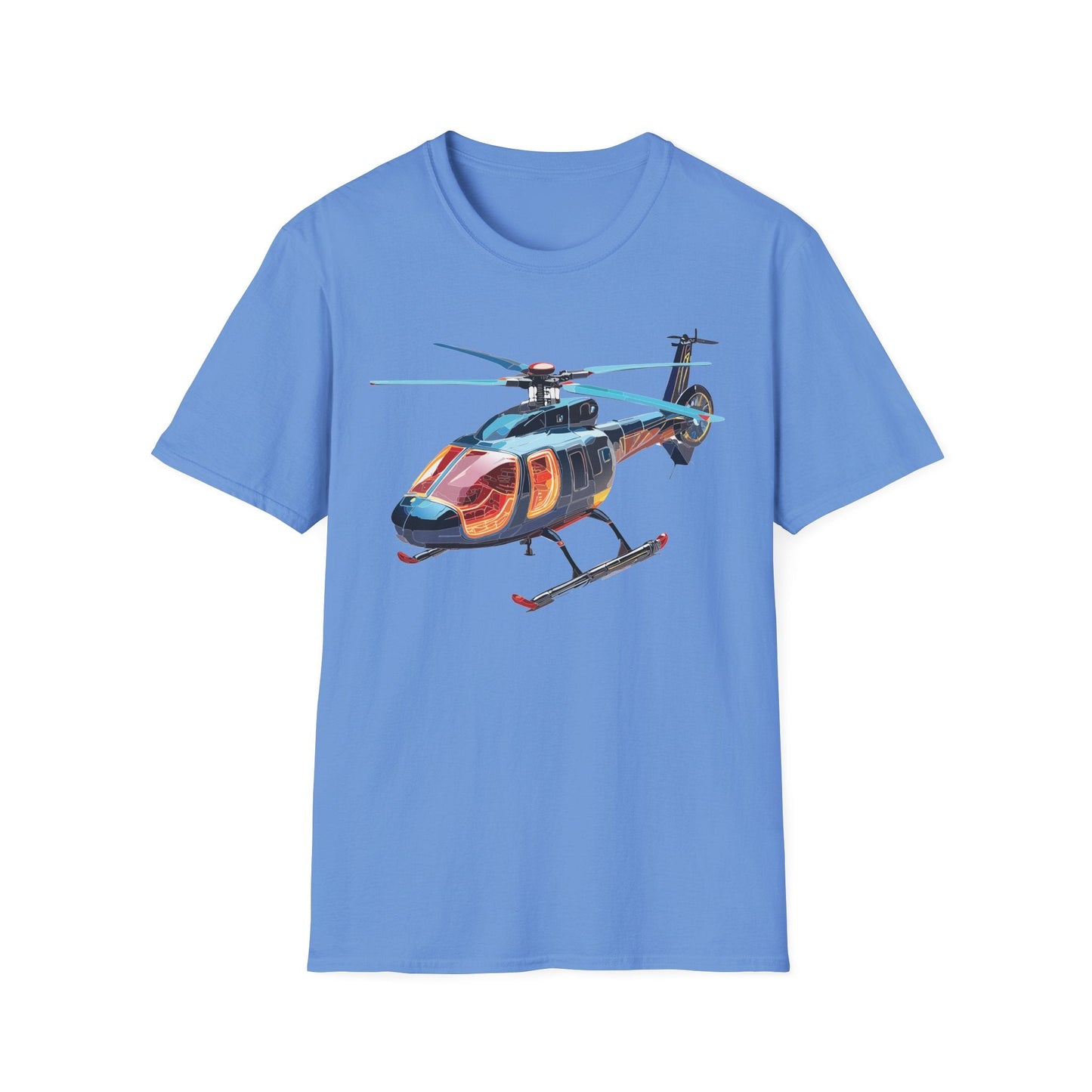 Unisex Helicopter Chopper Shirt Graphic Tee Softstyle 64000 100 Percent Ring Spun Cotton