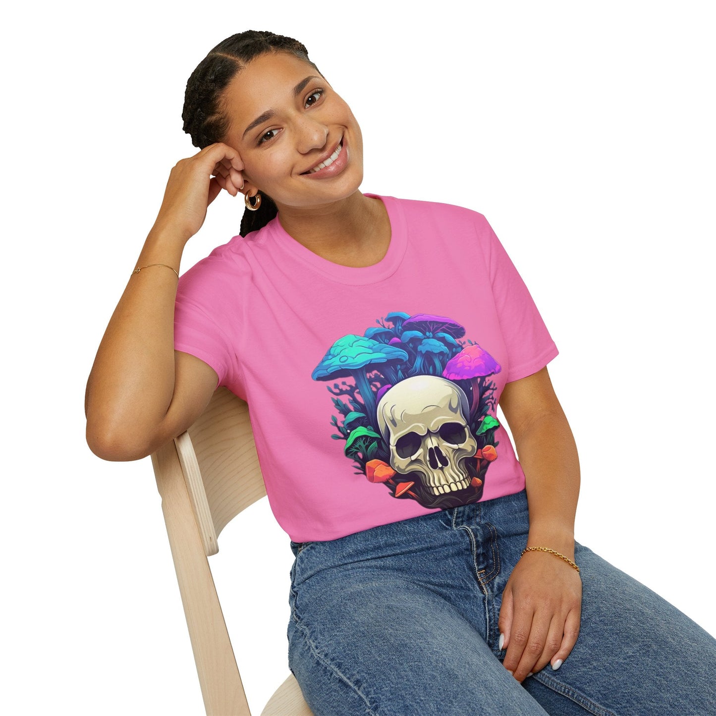 Unisex Skull Tee Shirt Short Sleeve Skeleton Design Gildan Softstyle Cotton Tee Shirt