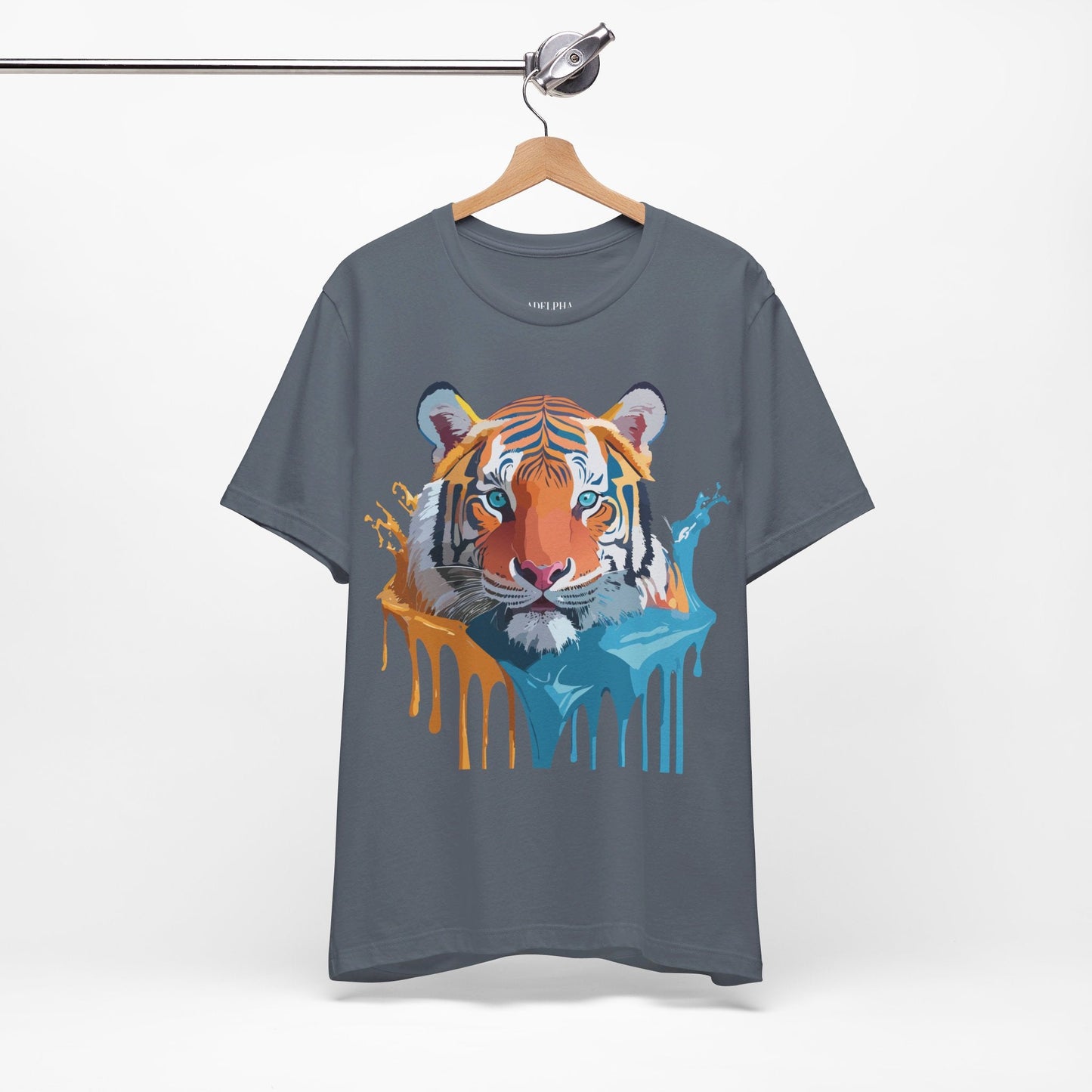 Tiger Graphic Tee Unisex Short Sleeve Shirt Featuring Vintage Inspired Artwork By Adelpha