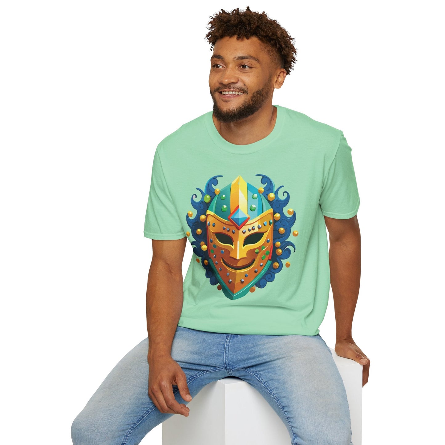 Unisex Mask Tee Shirt Gildan Softstyle 64000 100 Percent Ring Spun Cotton Comfort