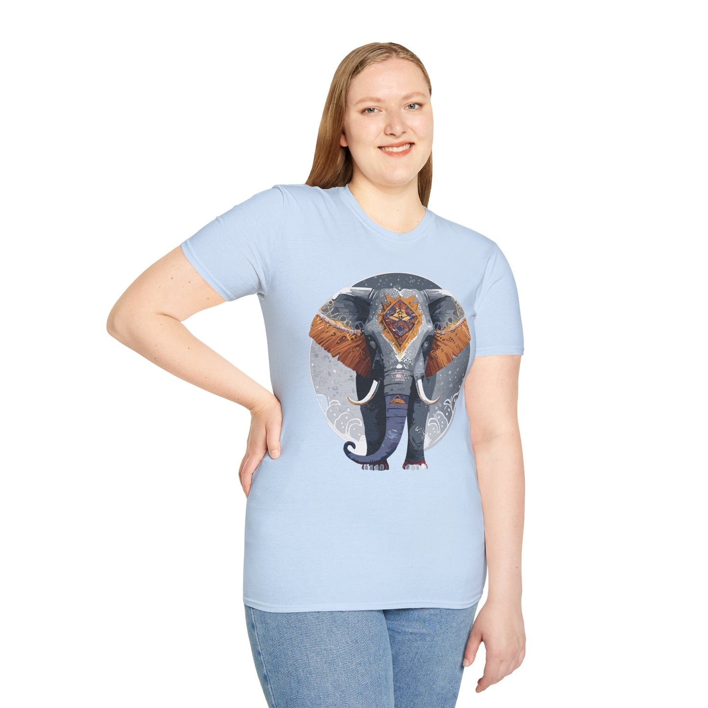 Elephant T Shirt Unisex Short Sleeve Tee SoftStyle Gildan 64000 One Hundred Percent Cotton