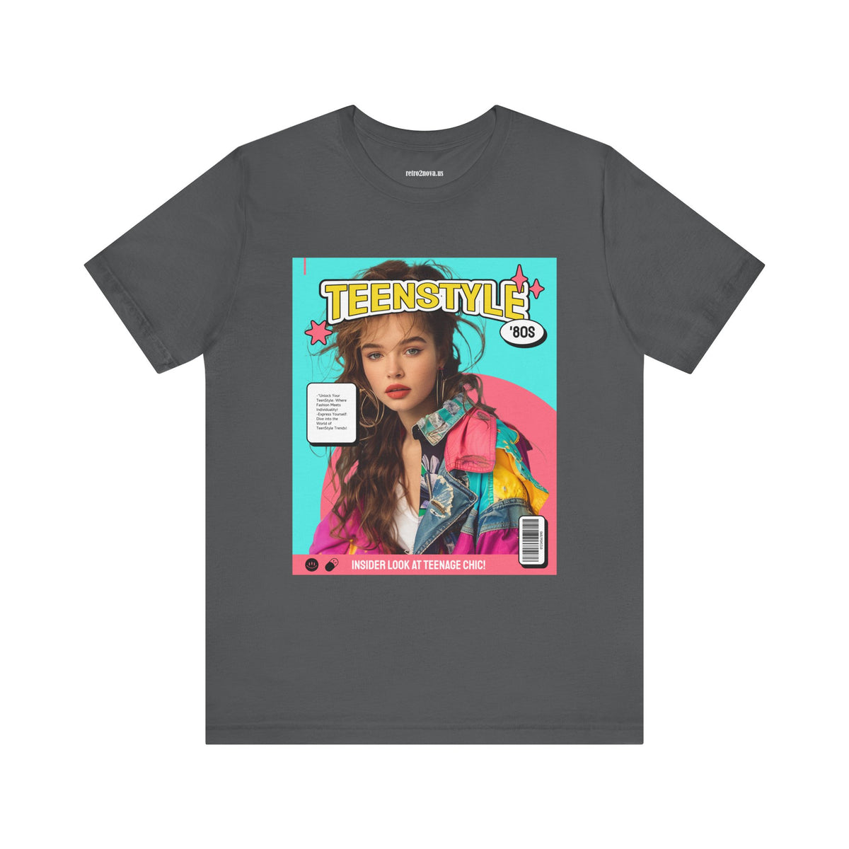 Magazine Cover Graphic Unisex Cotton Bella+Canvas Tee with Retro Poster Design ab114