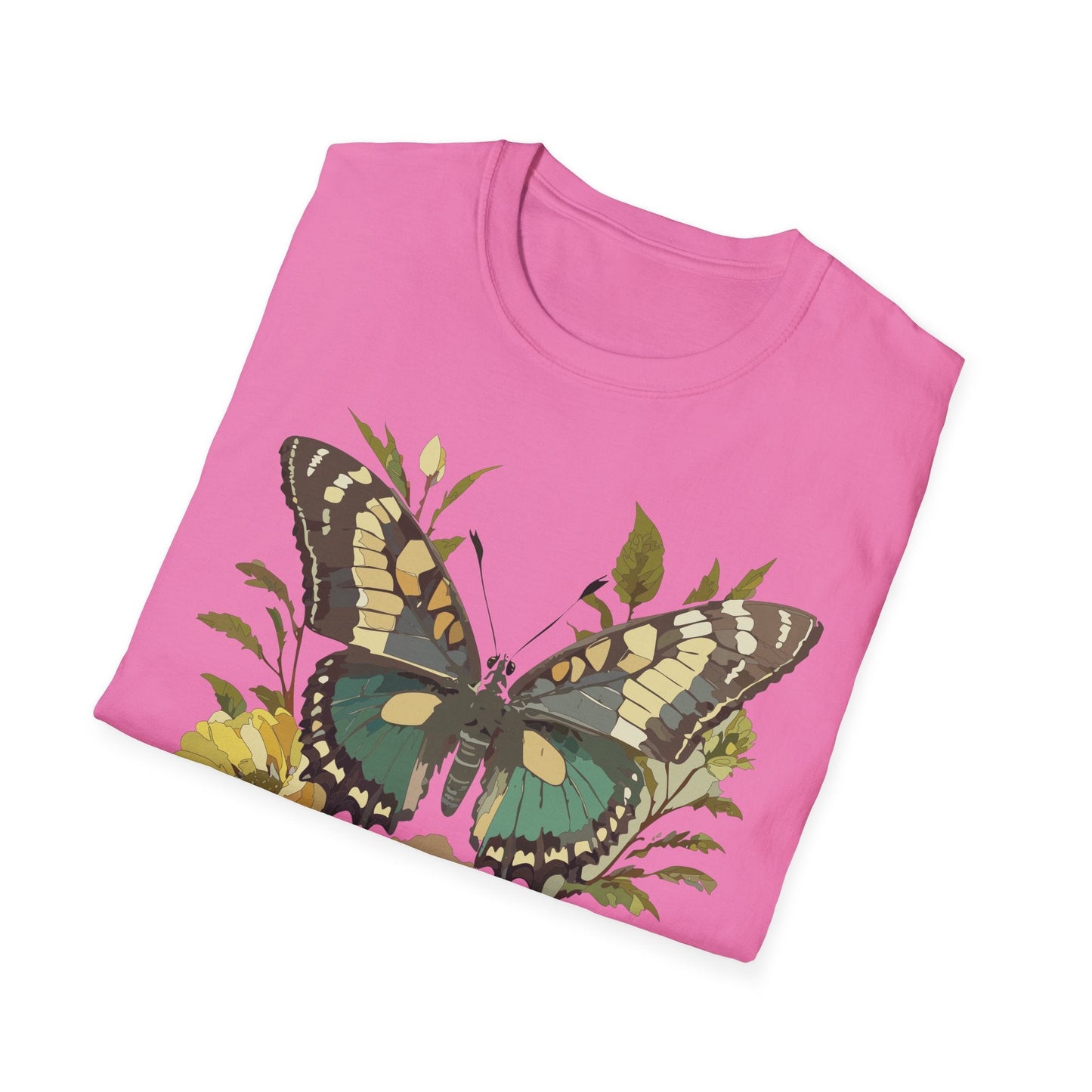 Butterfly Shirt Unisex Monarch Butterfly Tee Gildan Softstyle 64000 100 Percent Ring Spun Cotton