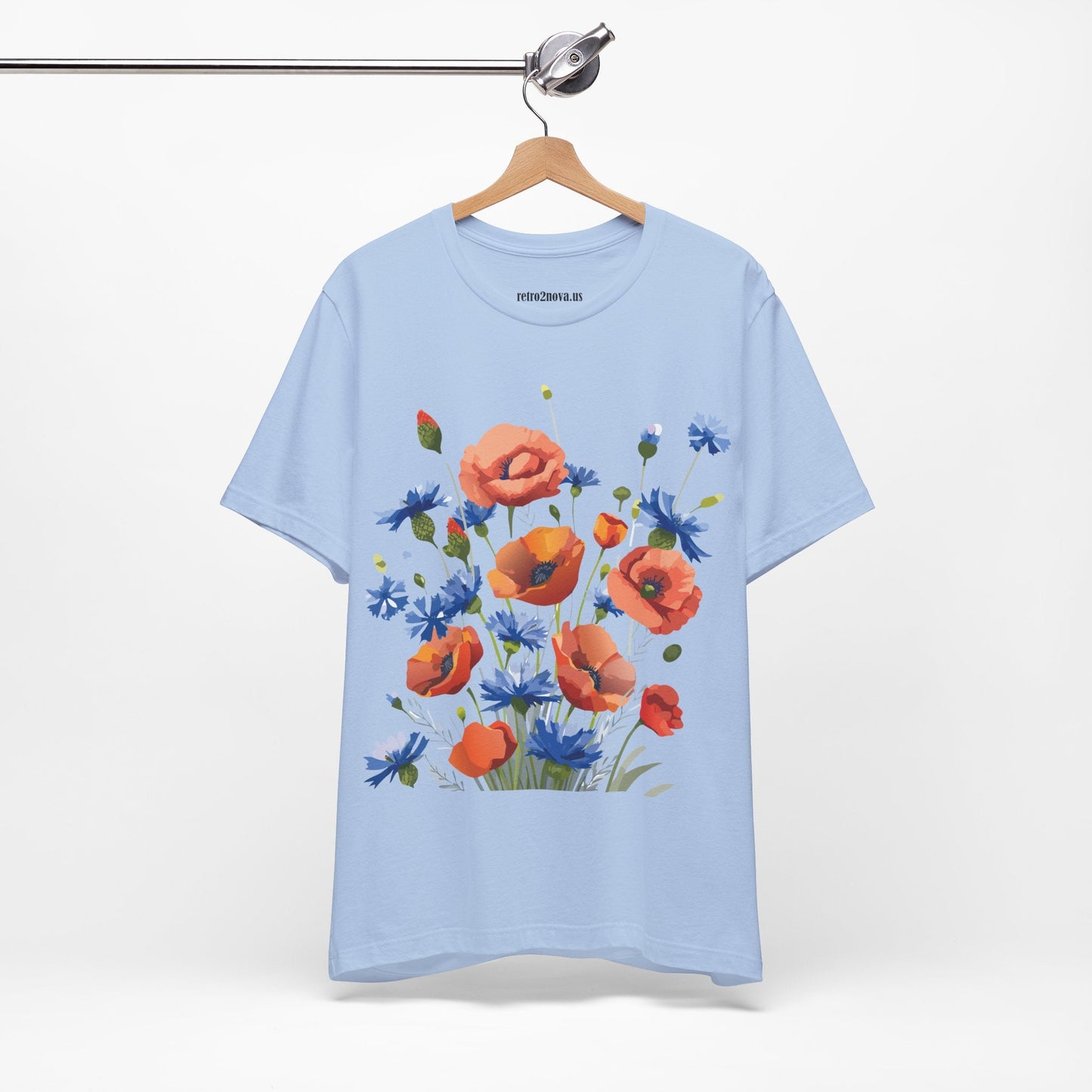 Unisex Floral Shirt Floral Print Tee Lightweight Breathable Fabric Short Sleeve Casual Wear