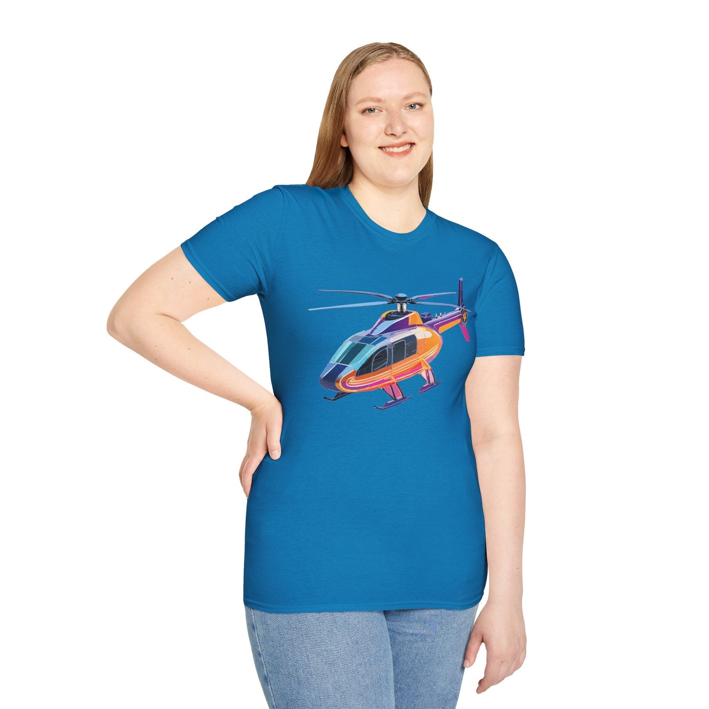 Chopper Helicopter Graphic Unisex Cotton Softstyle Short Sleeve Tee 9
