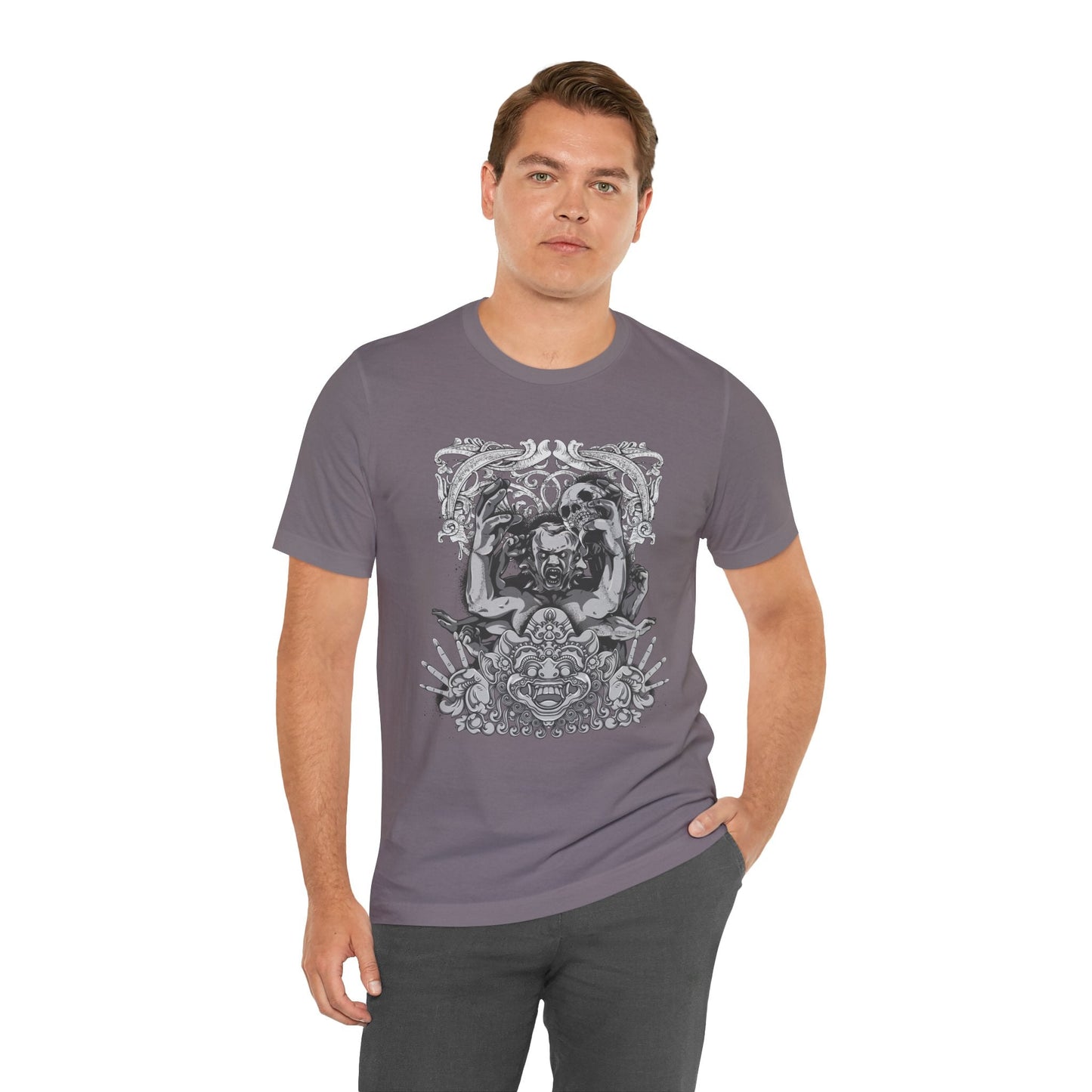 Mask Artwork Illustration Graphic Unisex Cotton T-Shirt r17