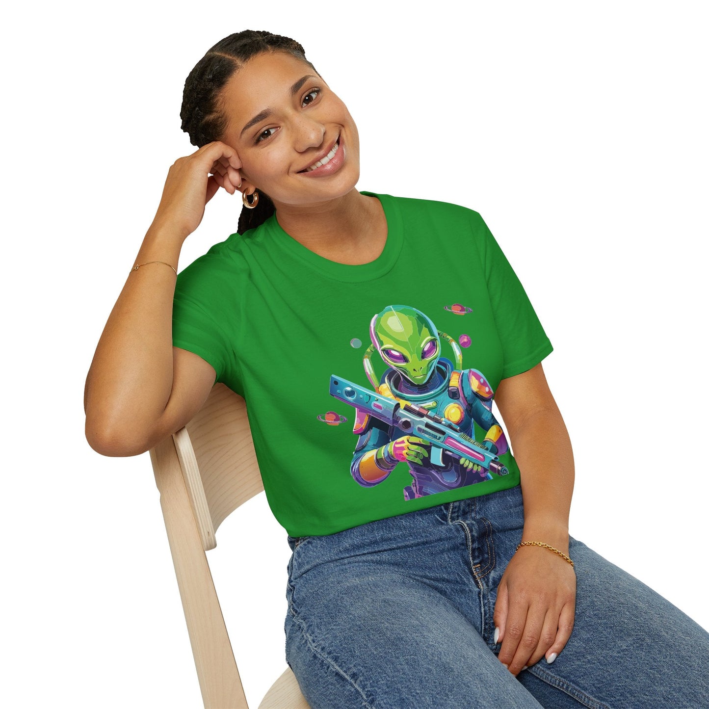 Alien Cosmos T Shirt Unisex Gildan Softstyle 64000 Art Design Tee For Everyday Comfort