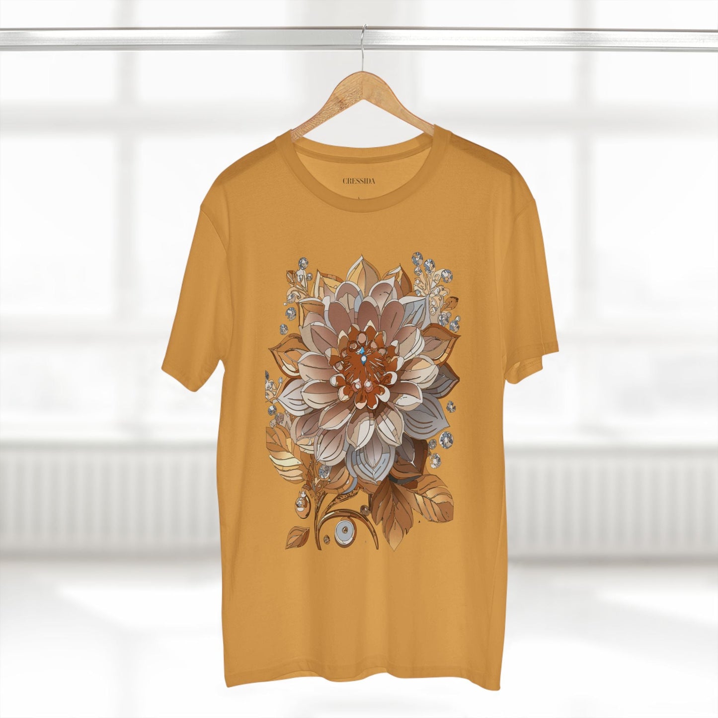 Floral Graphic T-Shirt Unisex 100 Cotton Art Design with Antique Flowers Tee 1