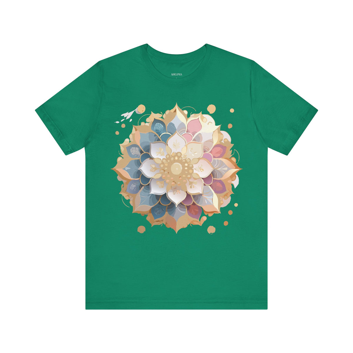 Mandala Graphic Unisex Cotton Bella+Canvas Tee with Floral Art Design d20