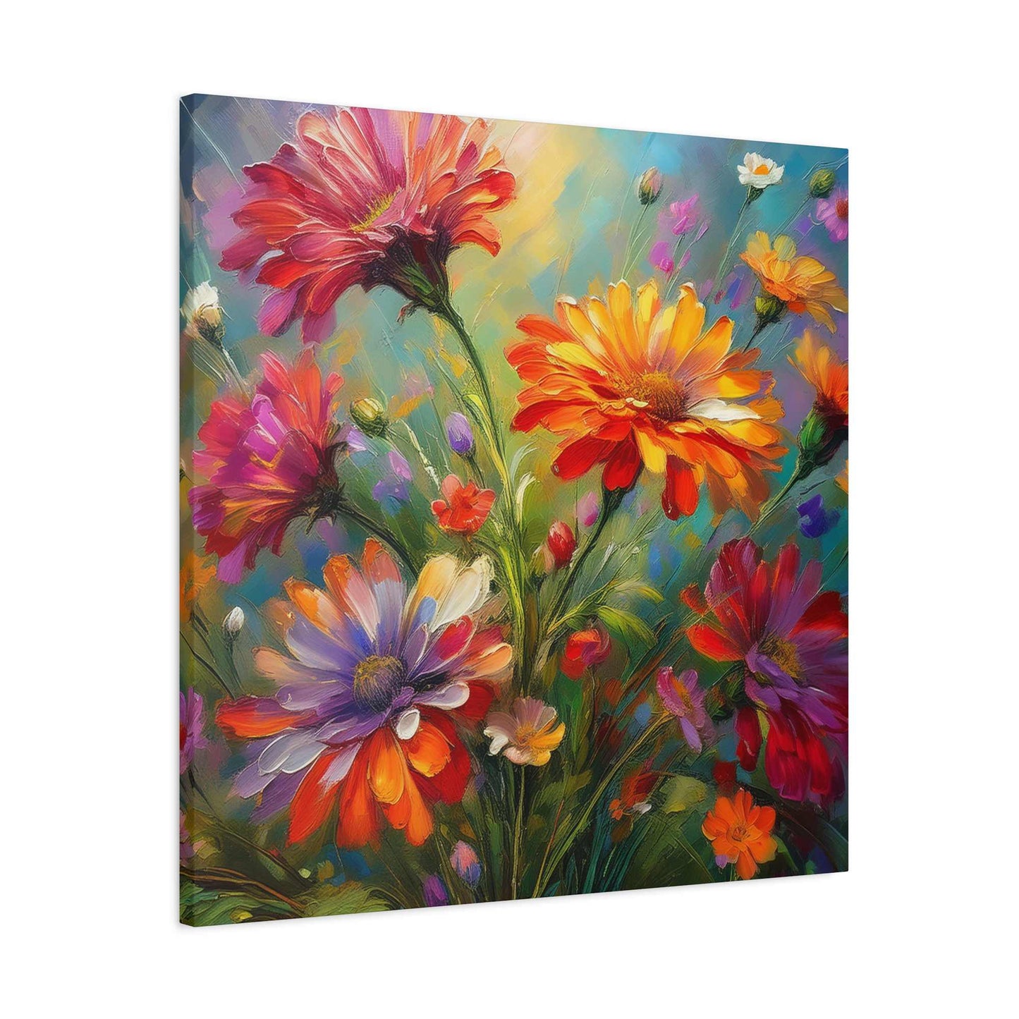 Flowers Print Canvas, Floral Oil Paint Print 20x20, 24x24, 30x30, 32x32, 36x36, Floral Art Design Print Non-Frame MC-13