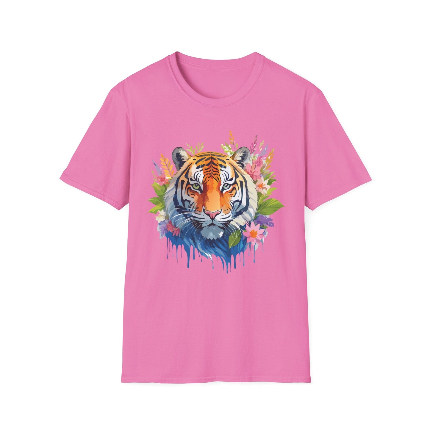Tiger Print Unisex Gildan Softstyle Tee 64000 100 Percent Ring Spun Cotton