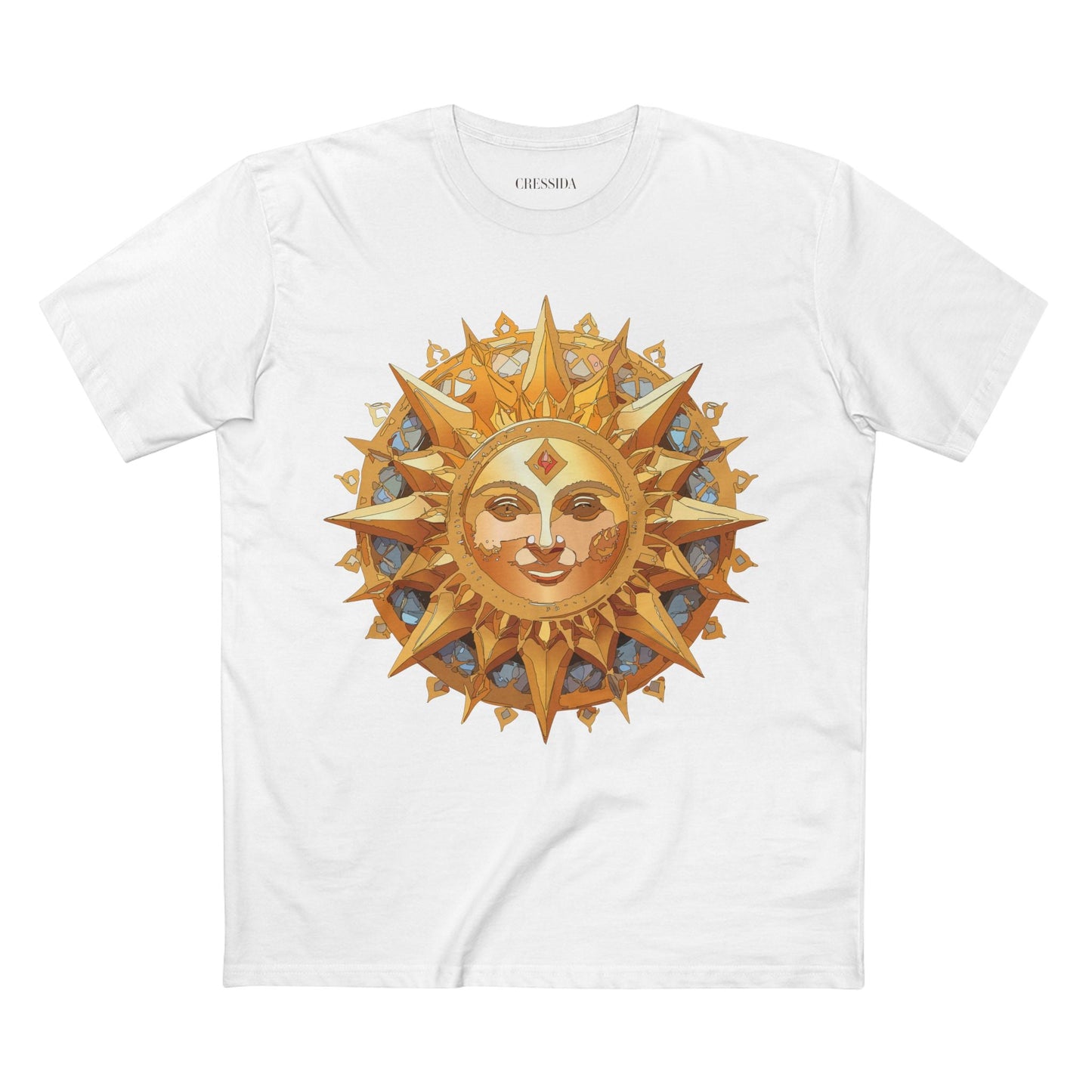 Gold Sun Graphic Unisex 100 Cotton T-Shirt with Golden Art Design 18
