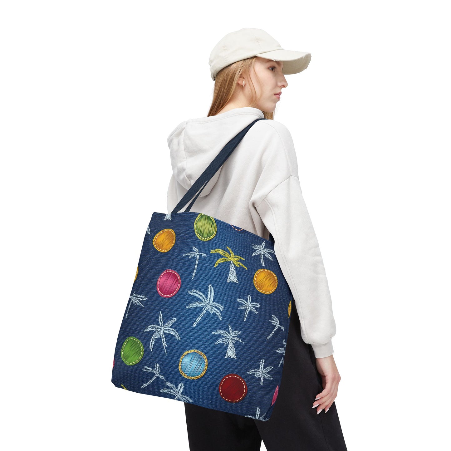 Denim Fabric Imitation Print Unisex Canvas Bag Poly Spun 3 Sizes Tote Bag 182-9