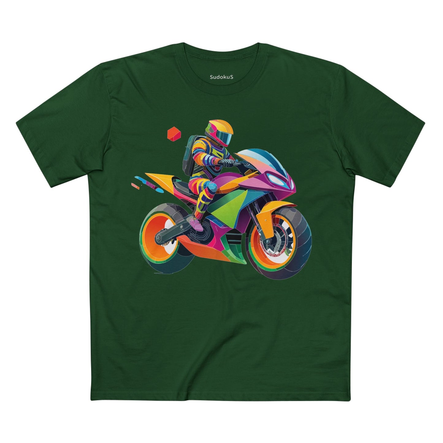 Moto Bike Graphic Unisex 100 Cotton Staple Tee 4
