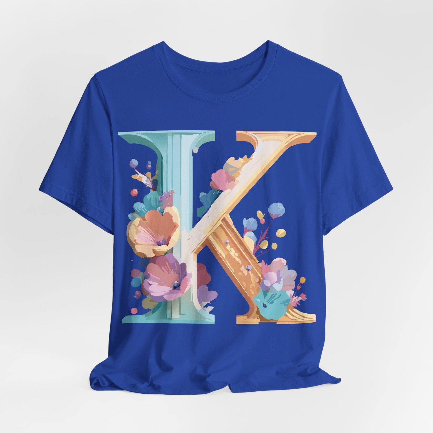 Letter K Shirt Graphic Tee Unisex Vintage Inspired Adelpha Art Design Tee Premium Soft Cotton