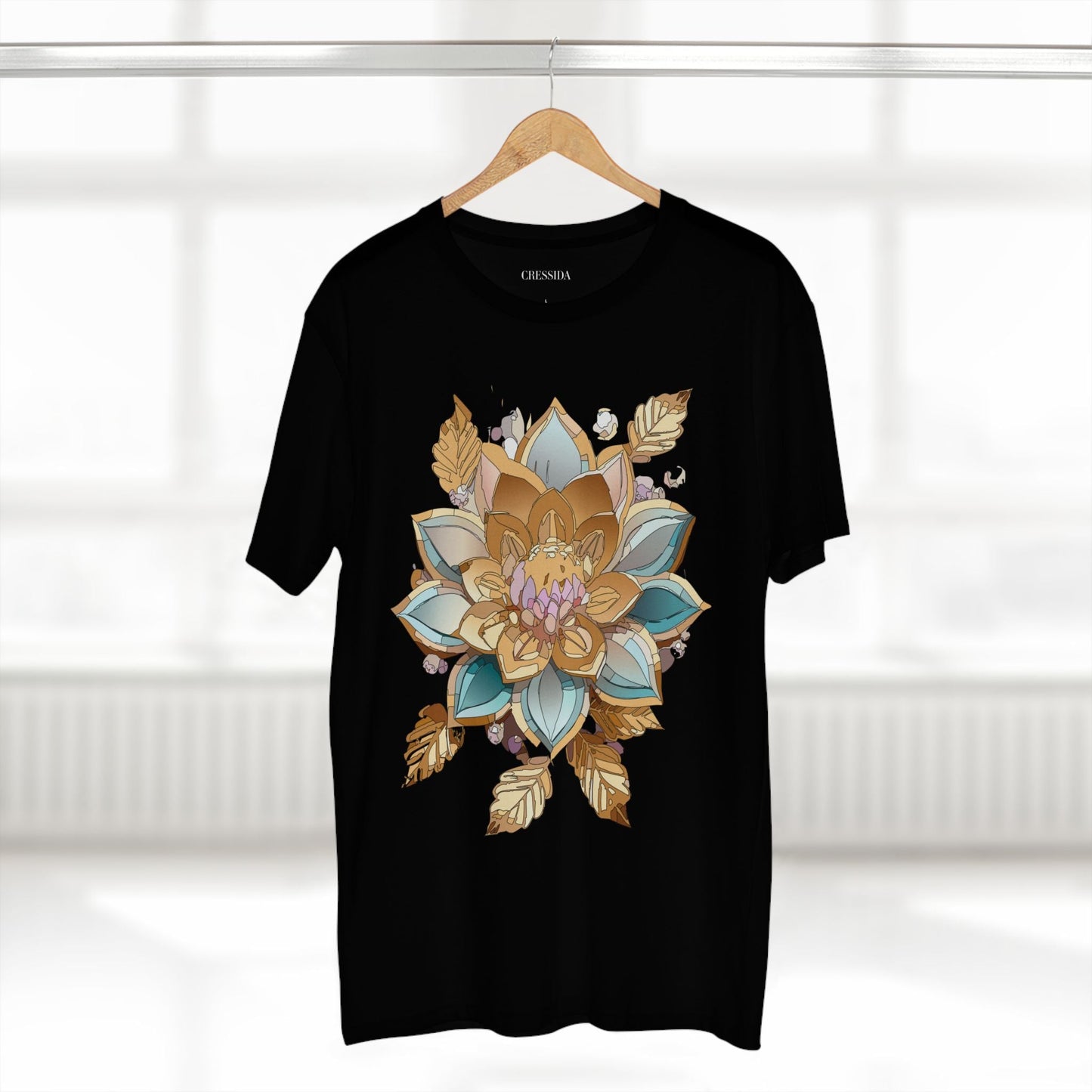 Floral Graphic T-Shirt Unisex 100 Cotton Art Design with Antique Flowers Tee 3
